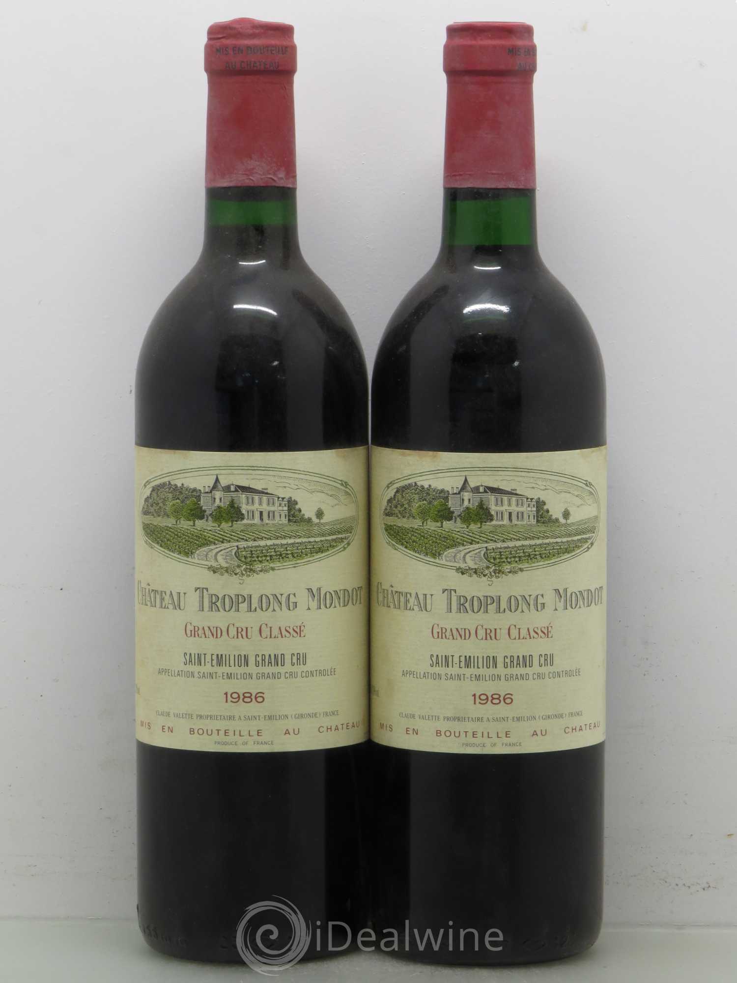 Château Troplong Mondot 1er Grand Cru Classé B 1986 - Lot de 2 bouteilles - 0