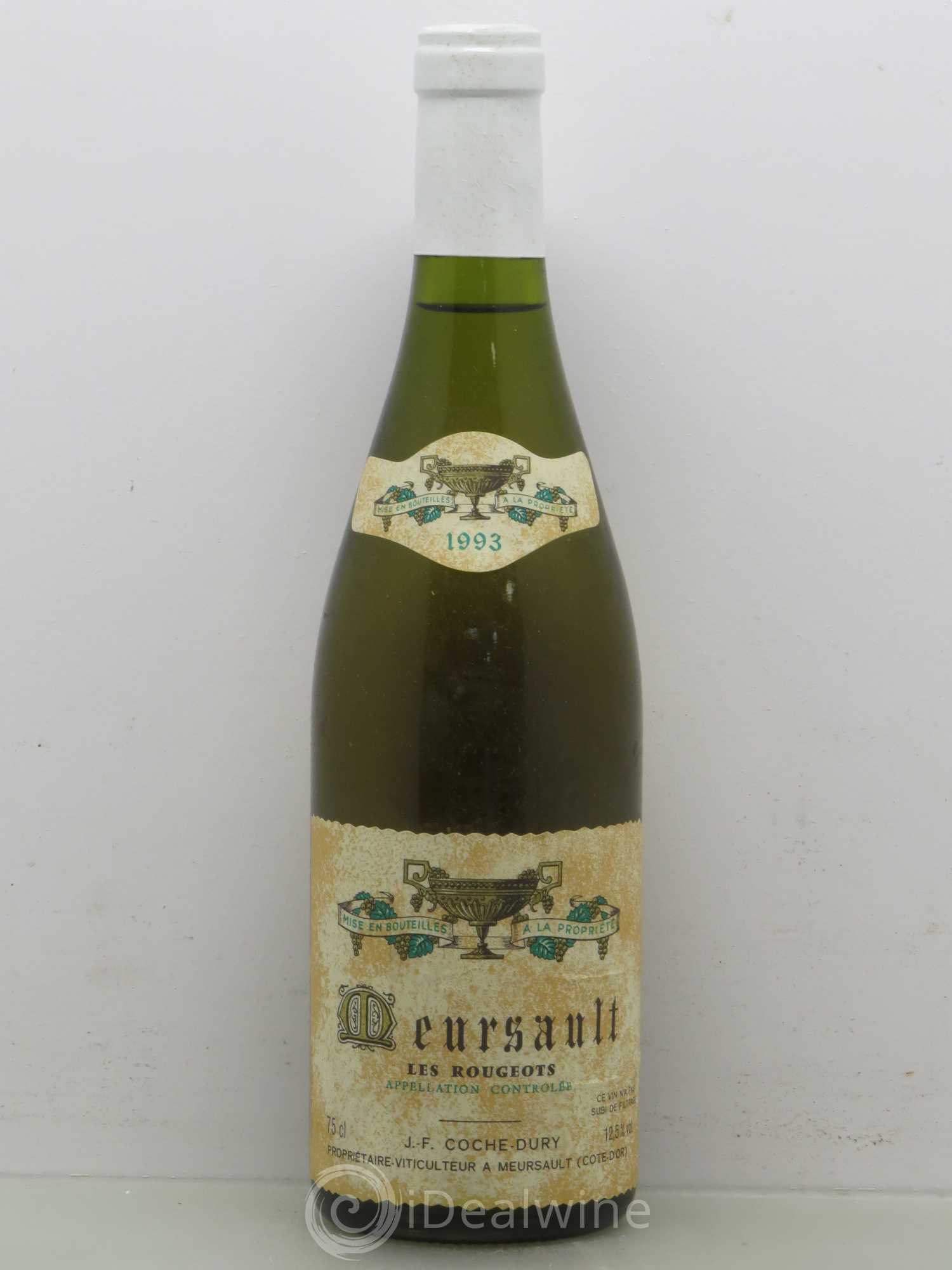Meursault Les Rougeots Coche Dury (Domaine) 1993 - Lot de 1 bouteille - 0