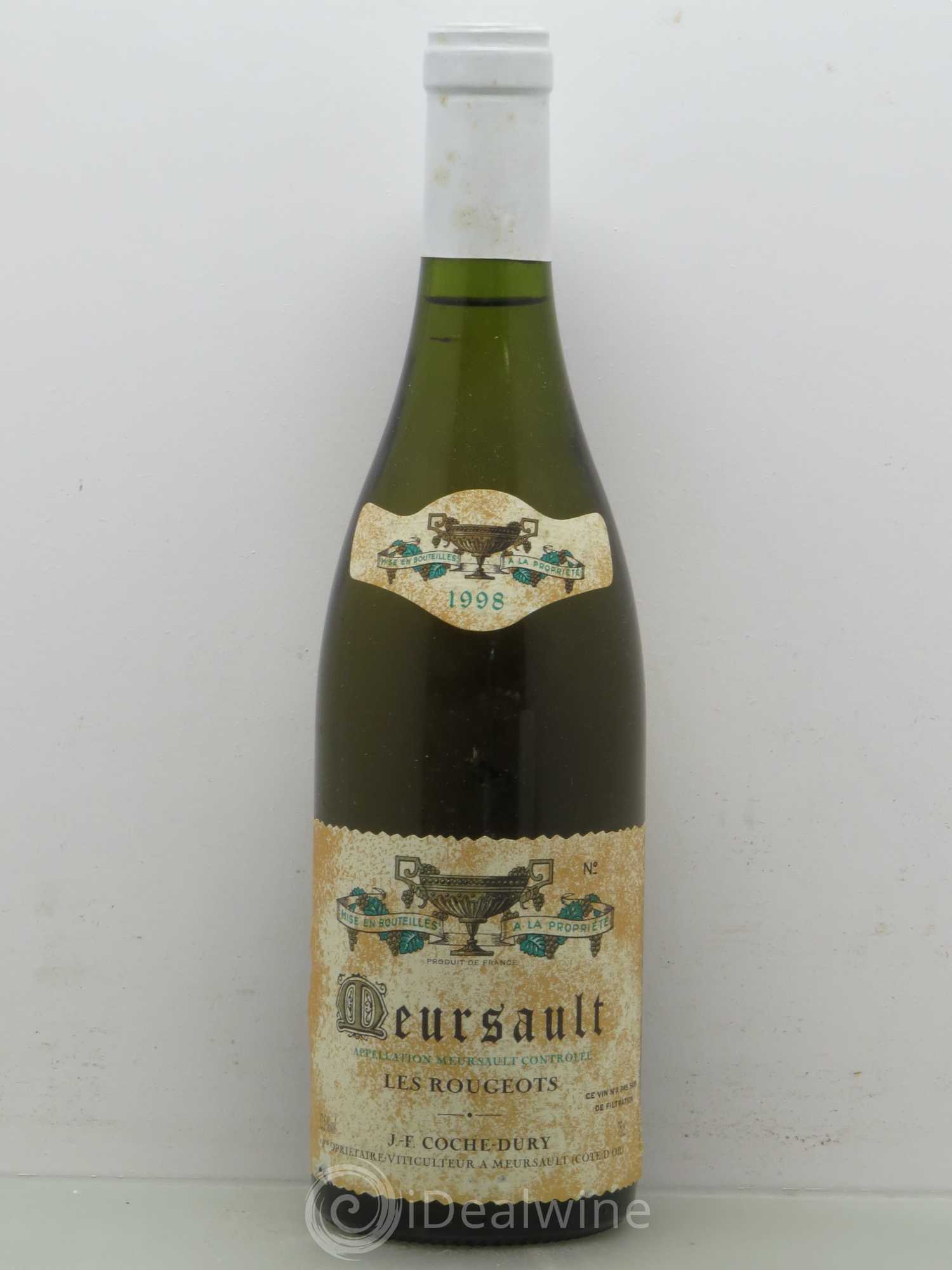 Meursault Les Rougeots Coche Dury (Domaine) 1998 - Lot de 1 bouteille - 0