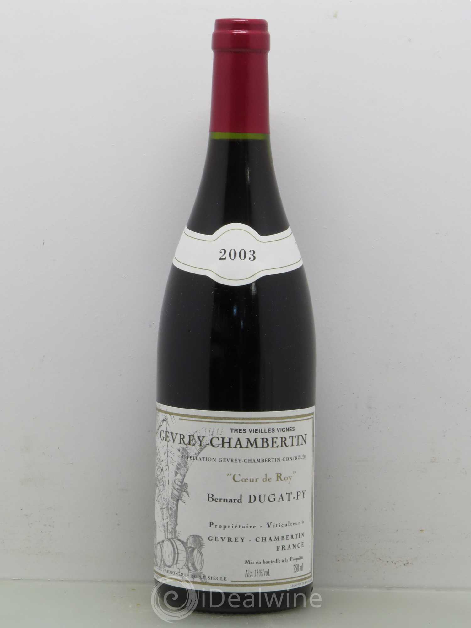 Gevrey-Chambertin Coeur de Roy Très Vieilles Vignes Dugat-Py 2003 - Lot de 1 bouteille - 0