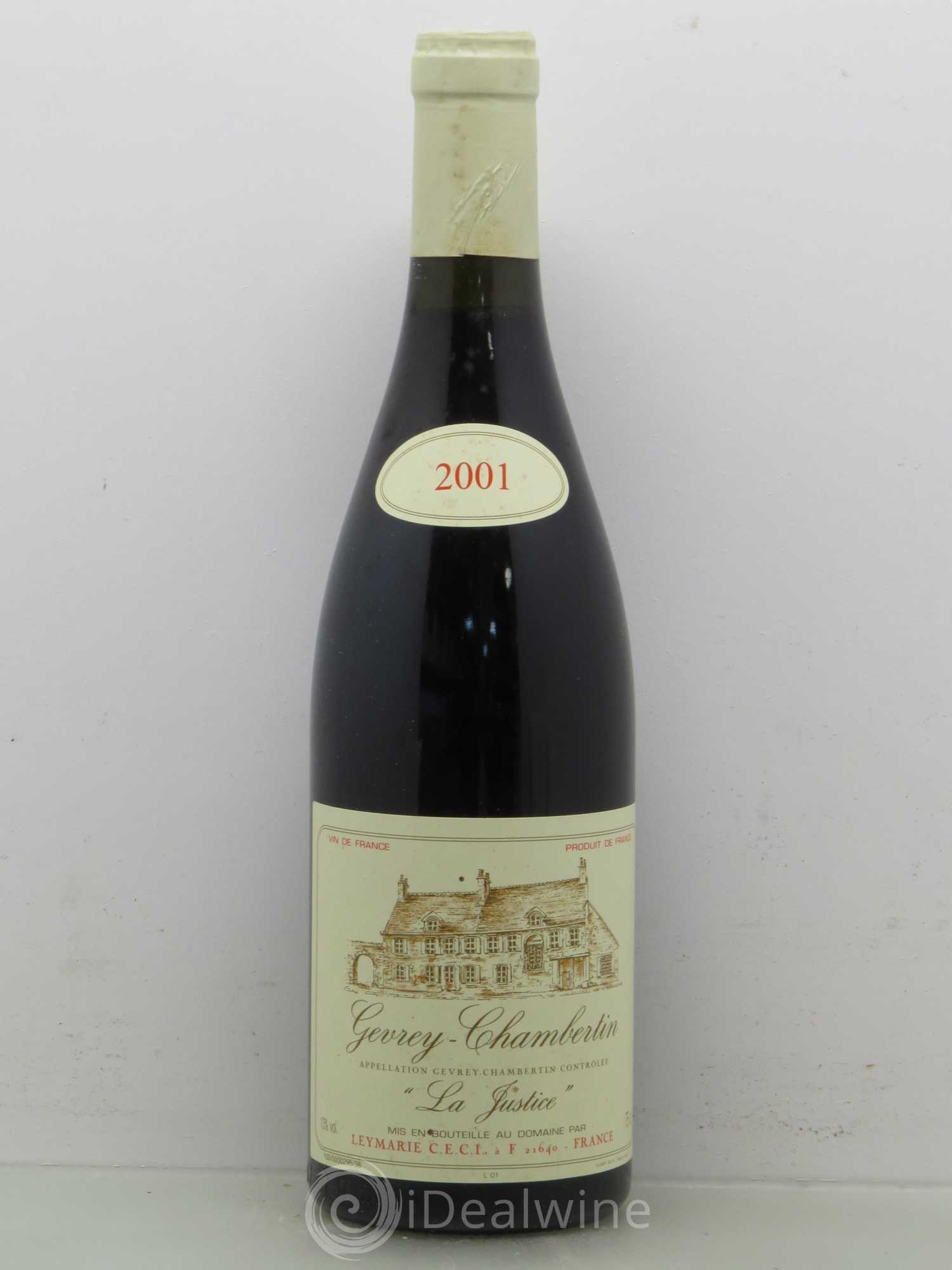 Gevrey-Chambertin La Justice - Domaine Leymarie 2001 - Posten von 1 Flasche - 0