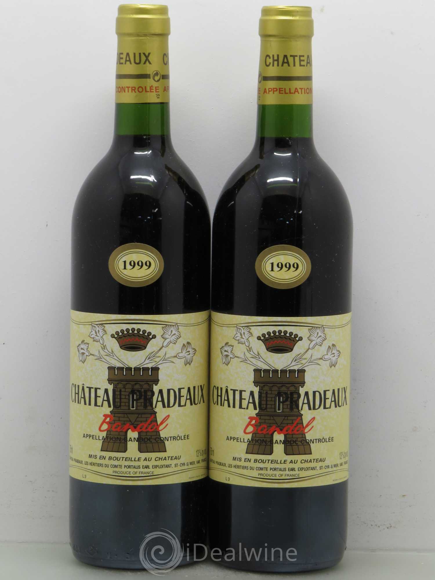 Bandol Château Pradeaux Famille Portalis 1999 - Lot de 2 bouteilles - 0