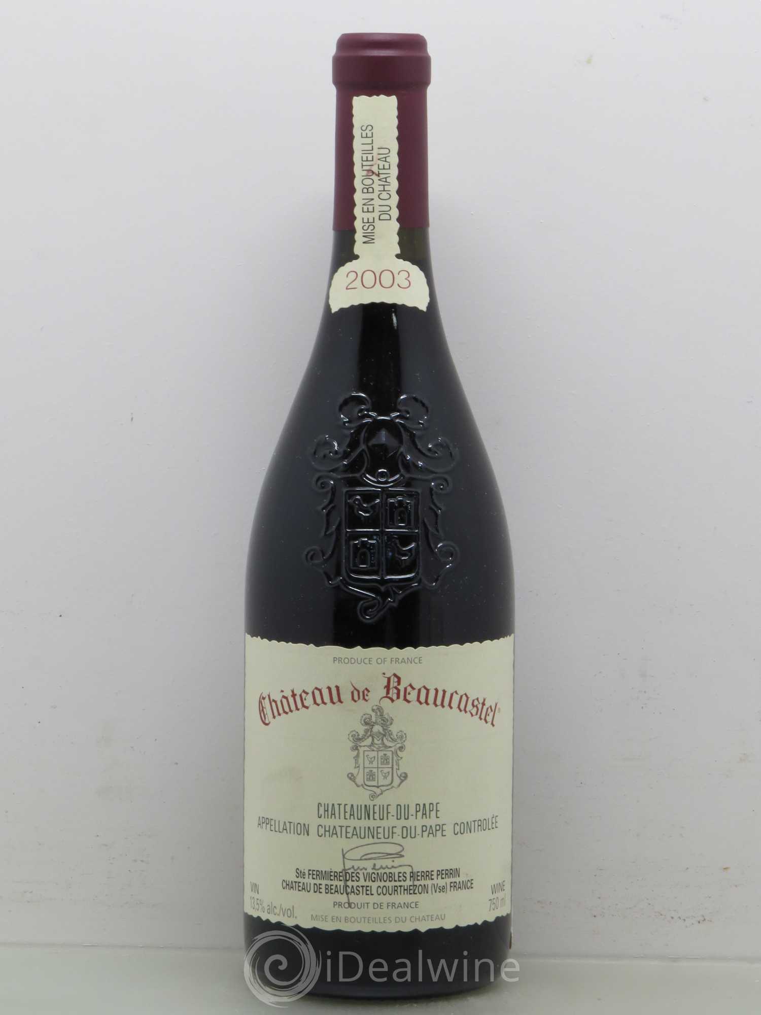 Châteauneuf-du-Pape Château de Beaucastel Famille Perrin 2003 - Lot de 1 bouteille - 0