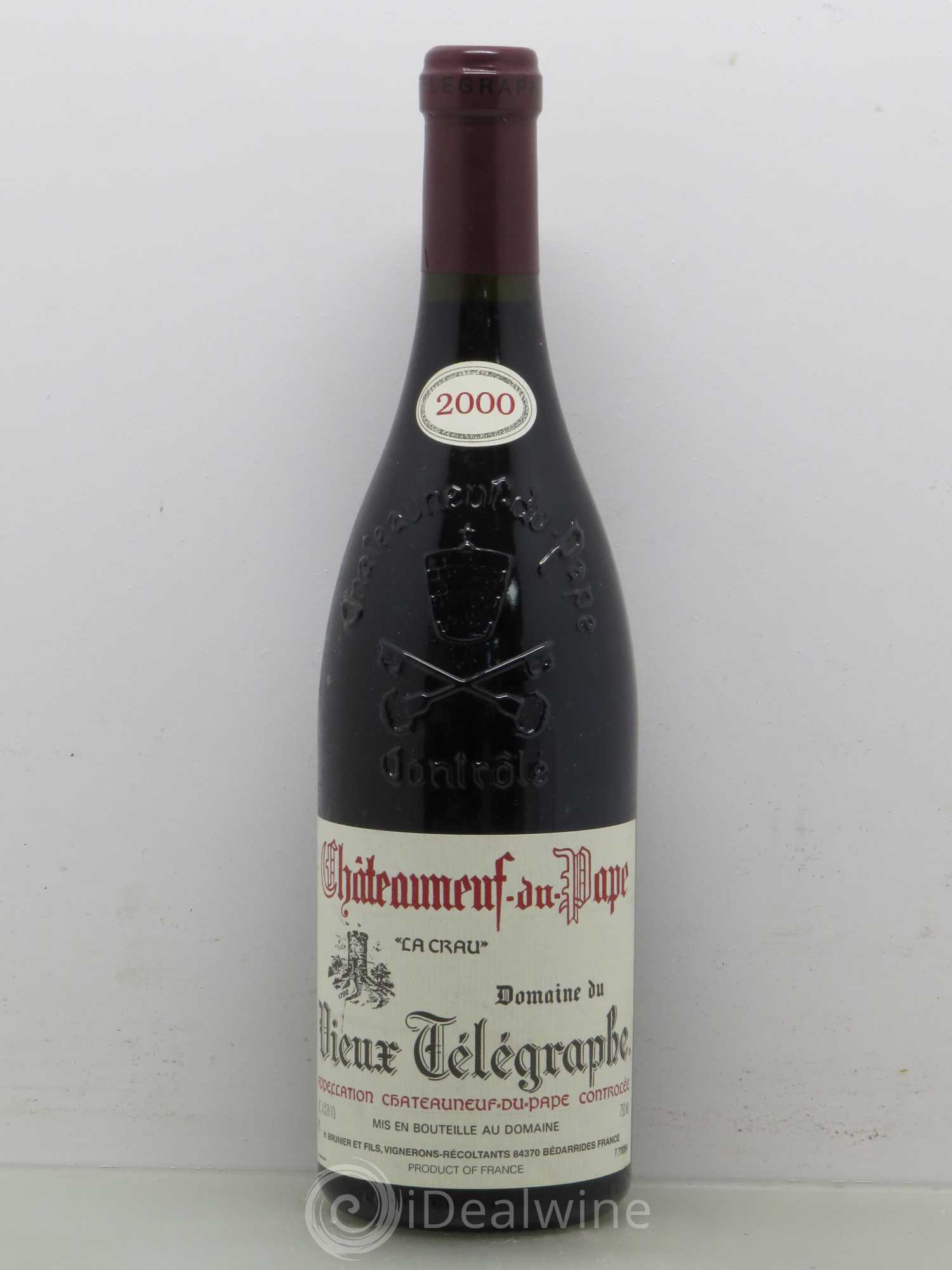Châteauneuf-du-Pape Vieux Télégraphe (Domaine du) Vignobles Brunier 2000 - Lot de 1 bouteille - 0