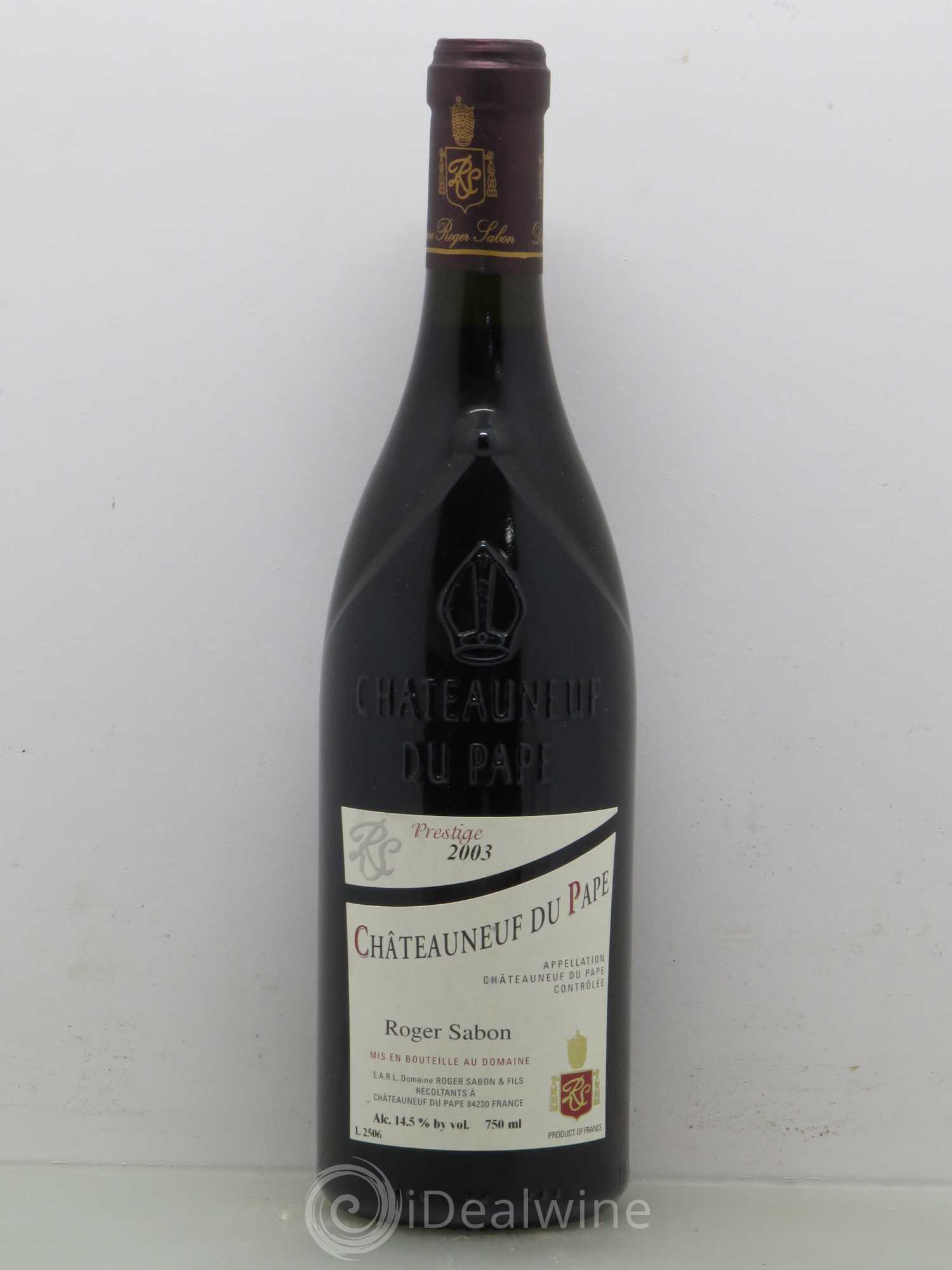 Châteauneuf-du-Pape Cuvée Prestige Roger Sabon (Domaine) 2003 - Lot de 1 bouteille - 0