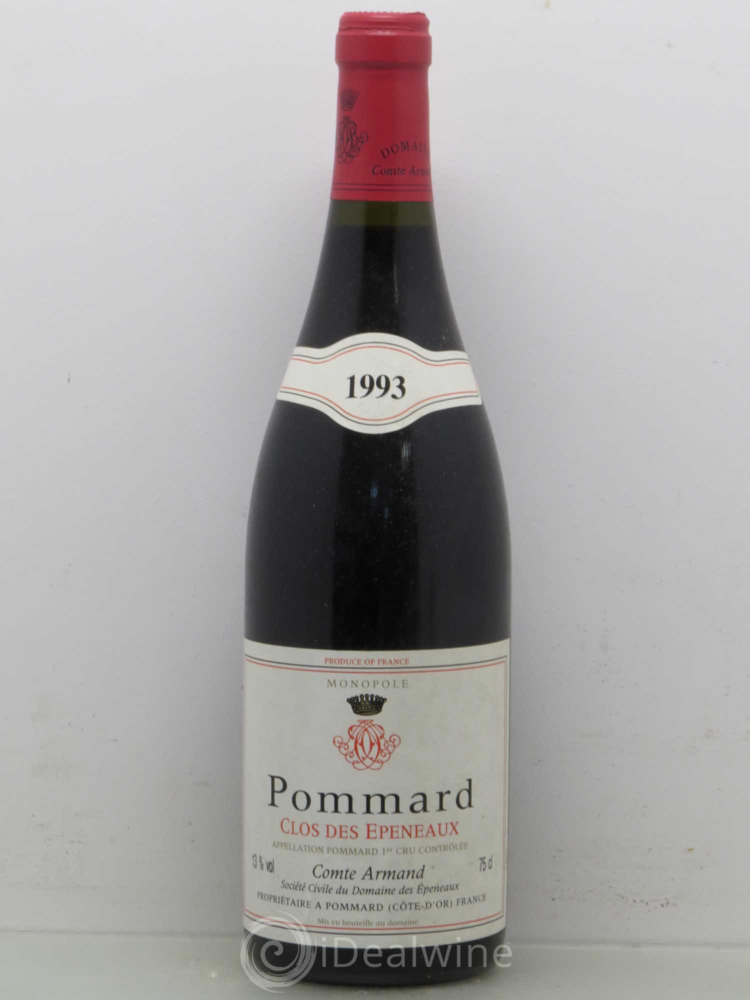 Pommard 1er Cru Clos des Epeneaux Comte Armand 1993 - Lot de 1 bouteille - 0