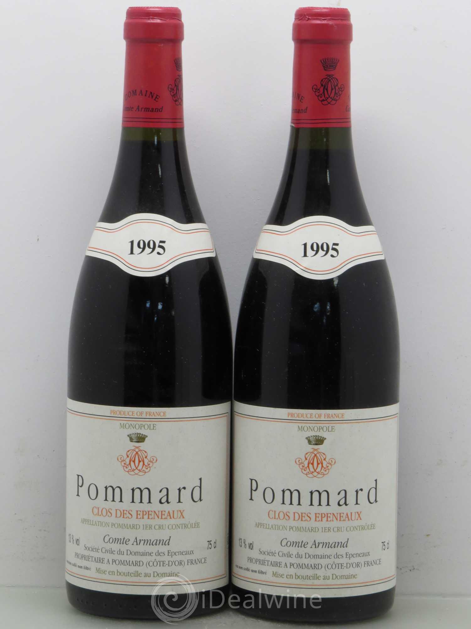 Pommard 1er Cru Clos des Epeneaux Comte Armand 1995 - Lot de 2 bouteilles - 0