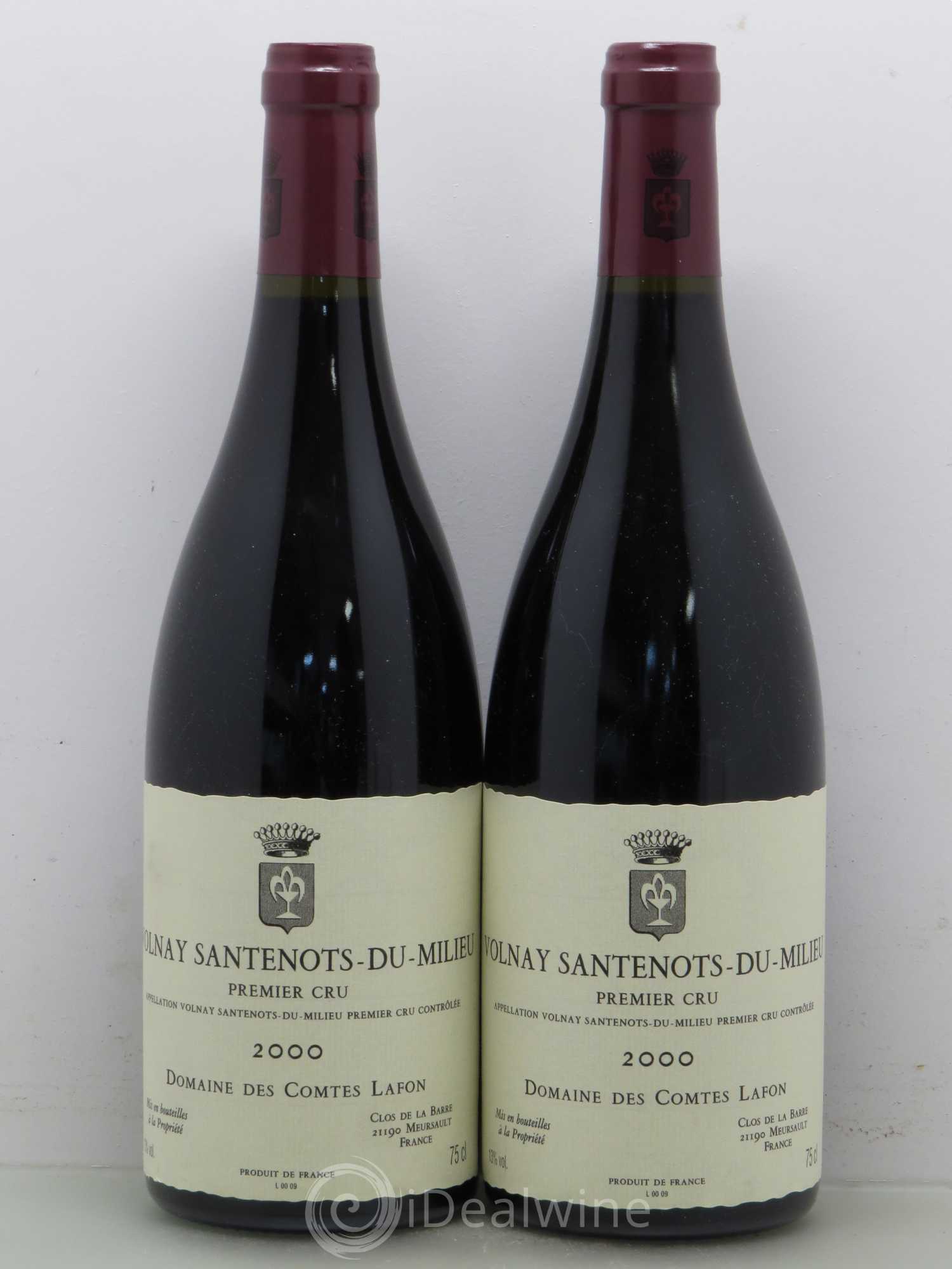 Volnay 1er Cru Santenots du Milieu Comtes Lafon (Domaine des) 2000 - Lot de 2 bouteilles - 0