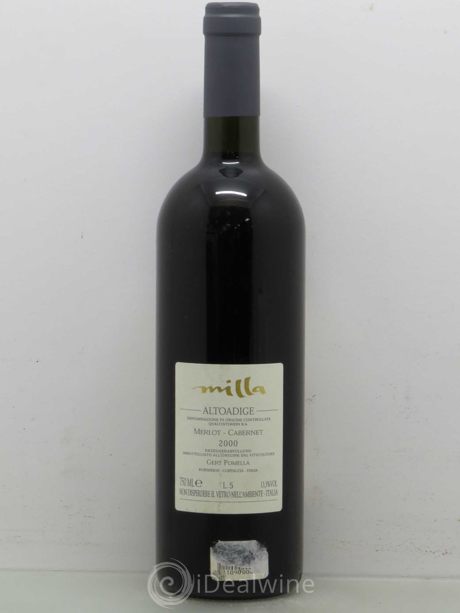 Italie Alto Adige Milla Gert Pomella (sans prix de réserve) 2000 - Posten von 1 Flasche - 1