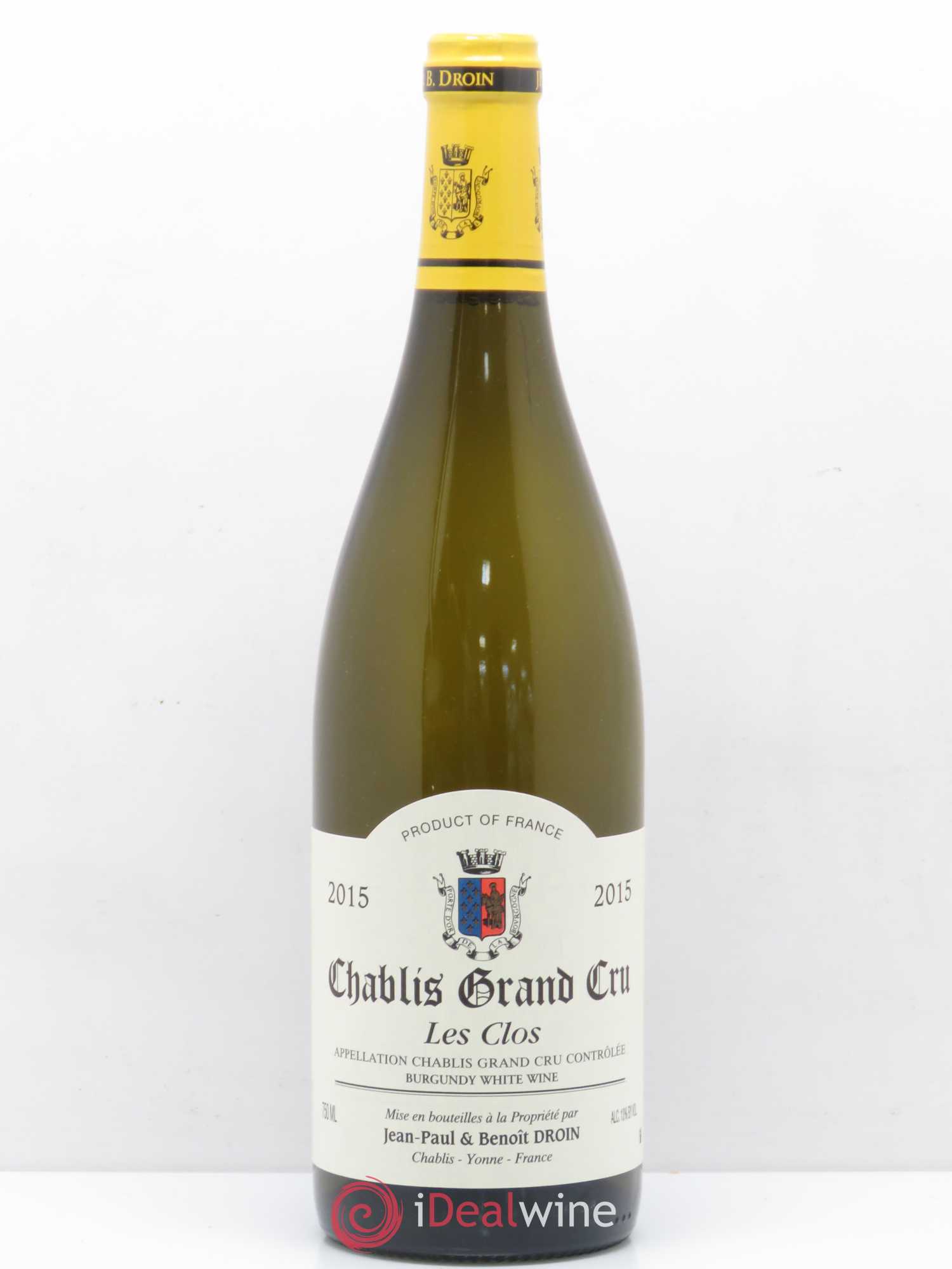 Chablis Grand Cru Les Clos Jean-Paul & Benoît Droin (Domaine) 2015 - Lot de 1 bouteille - 0