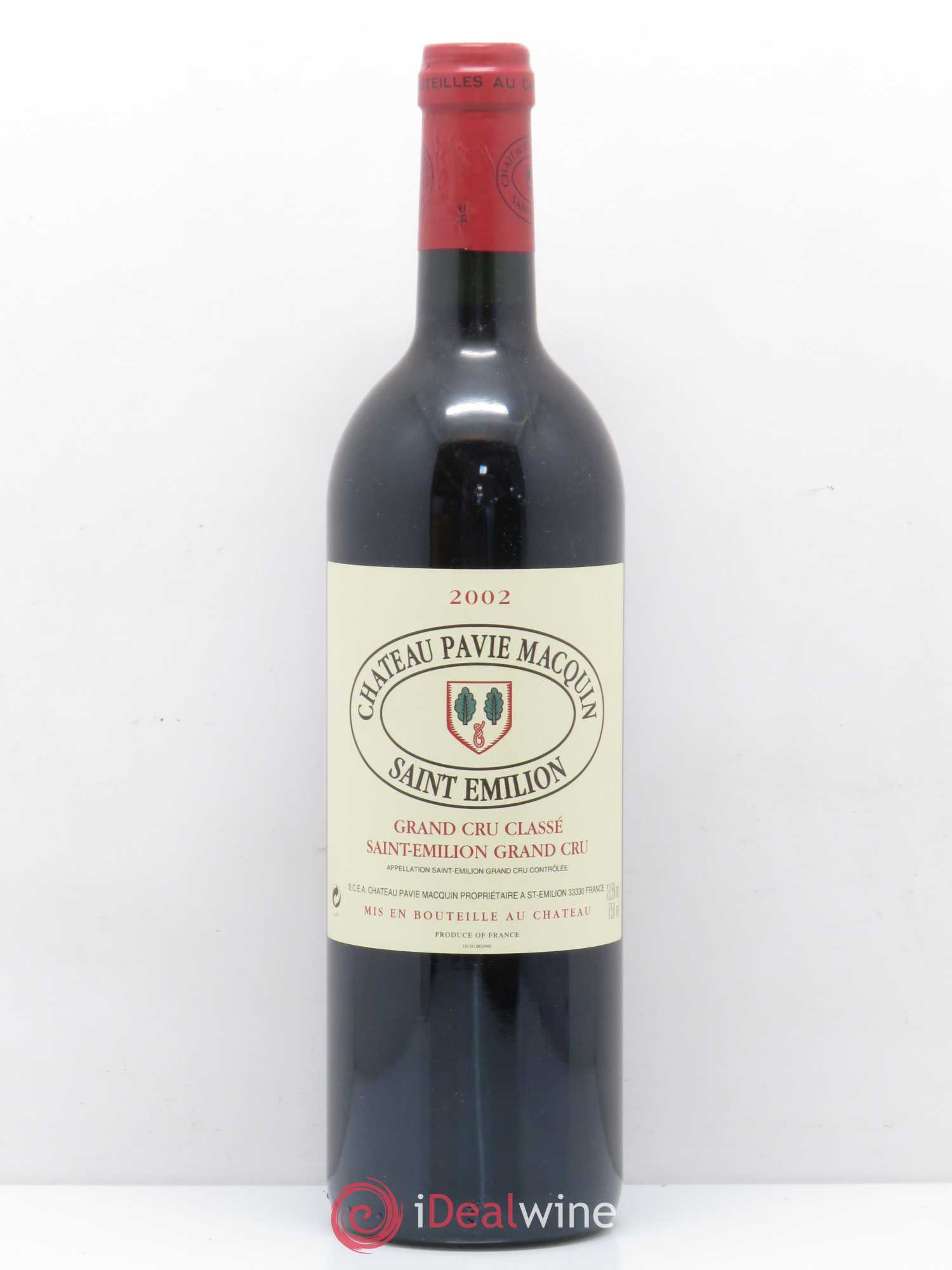 Château Pavie Macquin 1er Grand Cru Classé B 2002 - Lot de 1 bouteille - 0