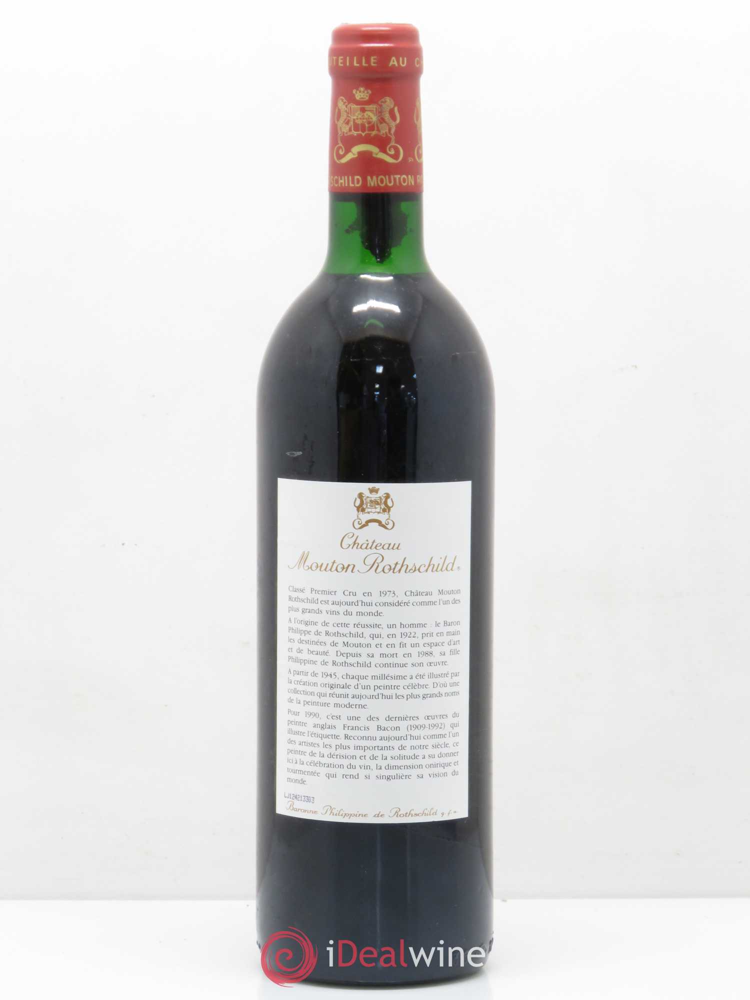 Château Mouton Rothschild 1er Grand Cru Classé 1990 - Lot de 1 bouteille - 1