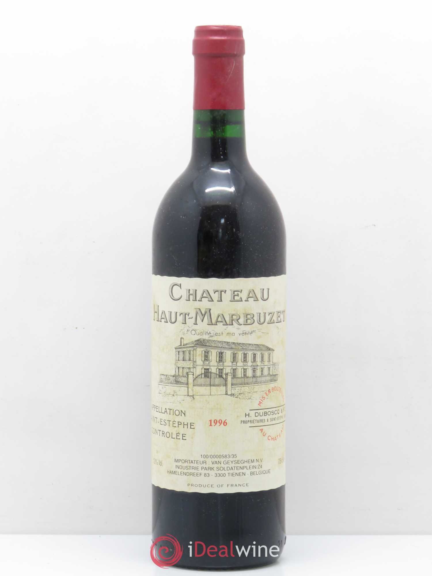 Château Haut Marbuzet 1996 - Lot de 1 bouteille - 0