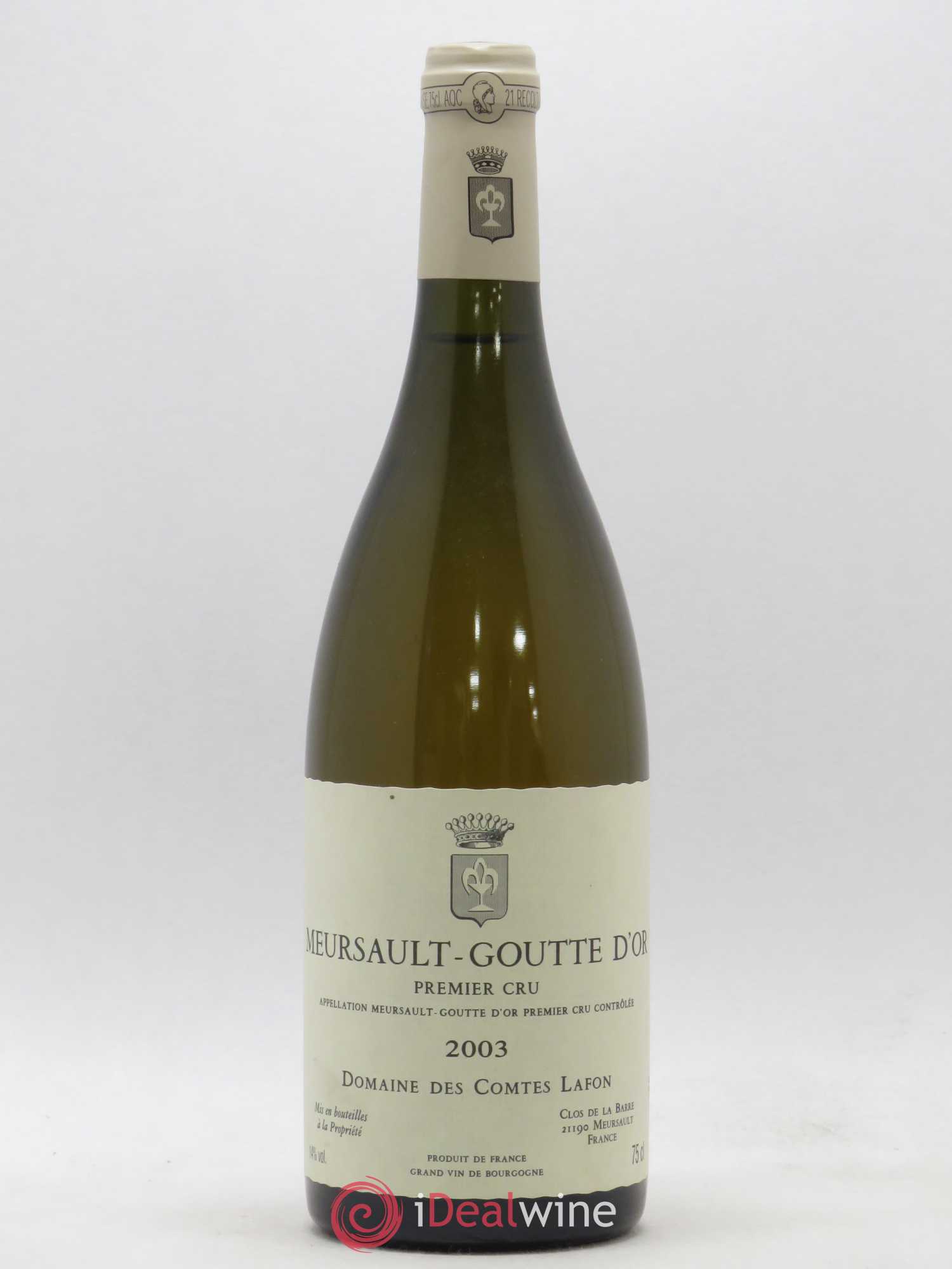 Meursault 1er Cru Goutte d'Or Comtes Lafon (Domaine des) 2003 - Lot de 1 bouteille - 0