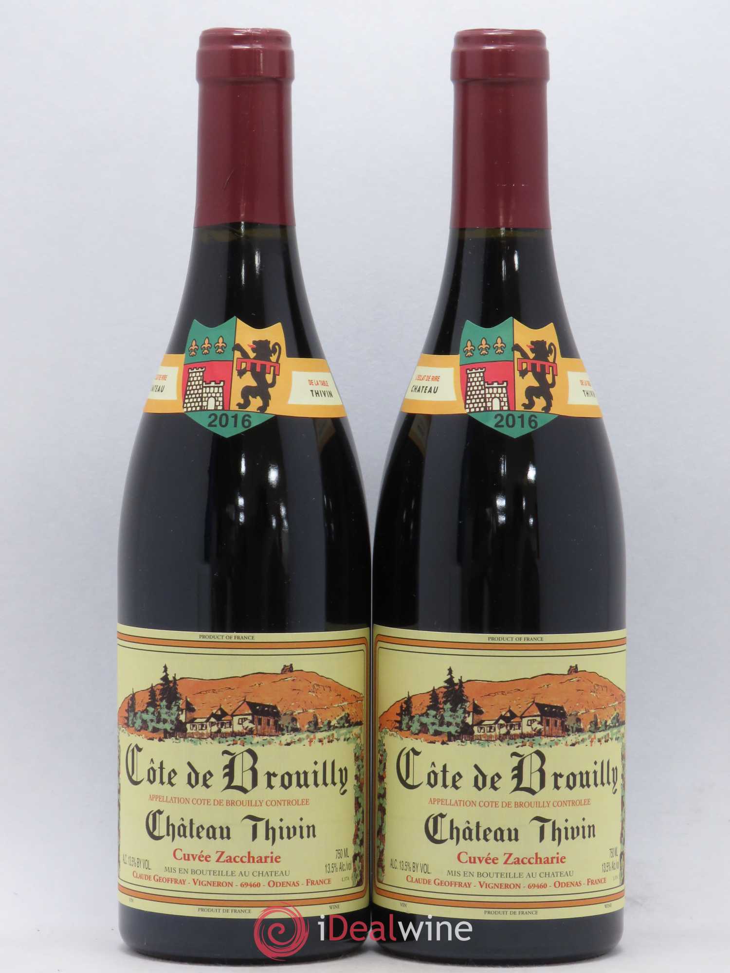 Côte de Brouilly Cuvée Zaccharie Château Thivin 2016 - Lot de 2 bouteilles - 0