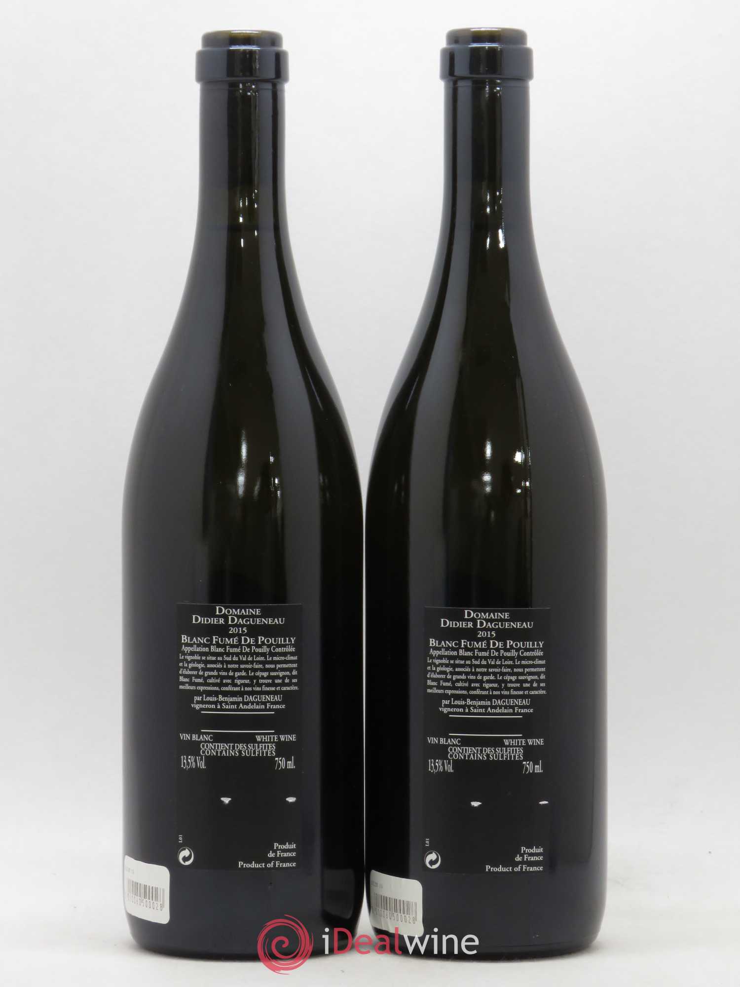 Vin de France (anciennement Pouilly-Fumé) Silex Dagueneau (Domaine Didier - Louis-Benjamin) 2015 - Lot de 2 bouteilles - 1