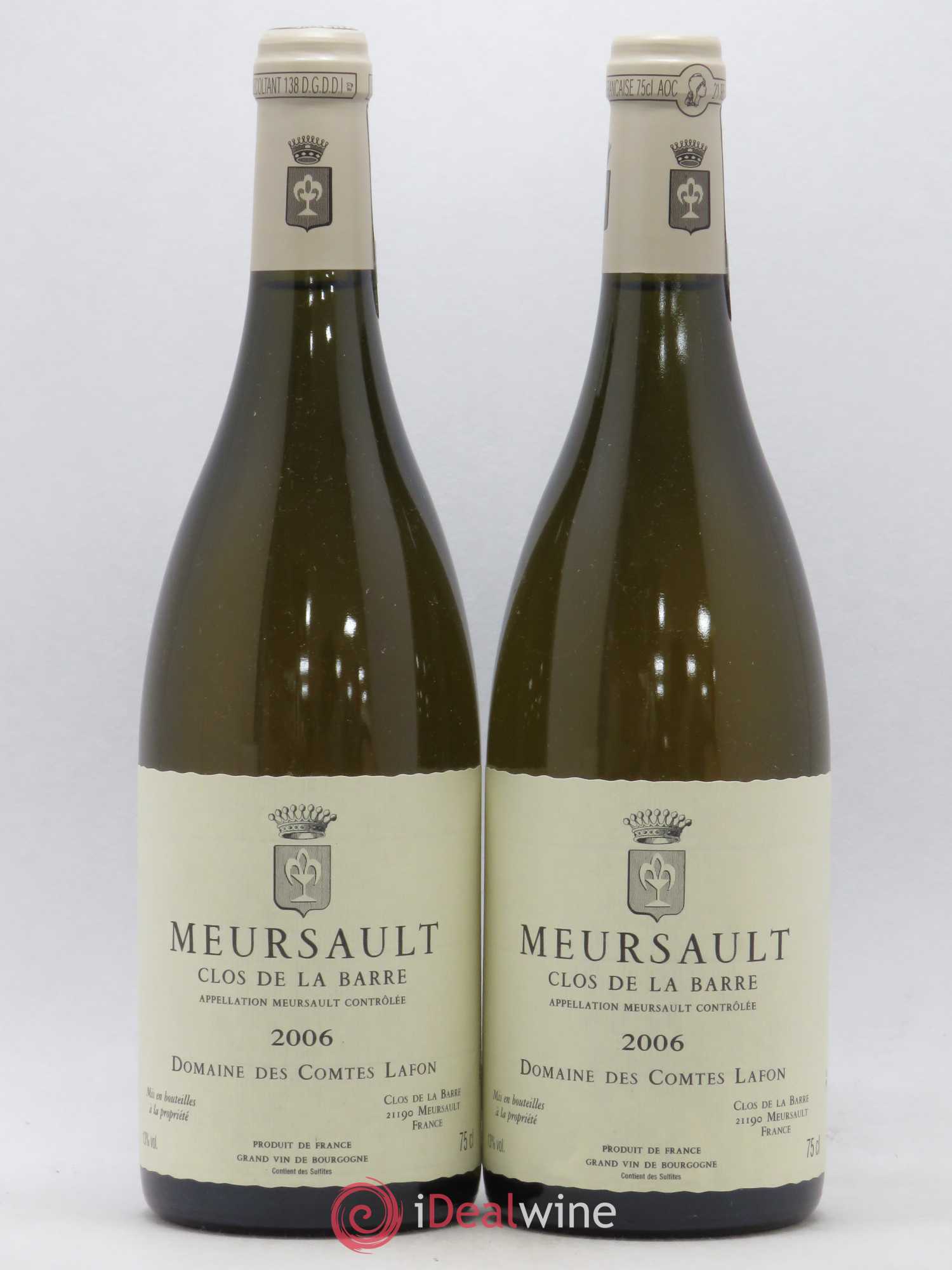 Meursault Clos de la Barre Comtes Lafon (Domaine des) 2006 - Lot de 2 bouteilles - 0