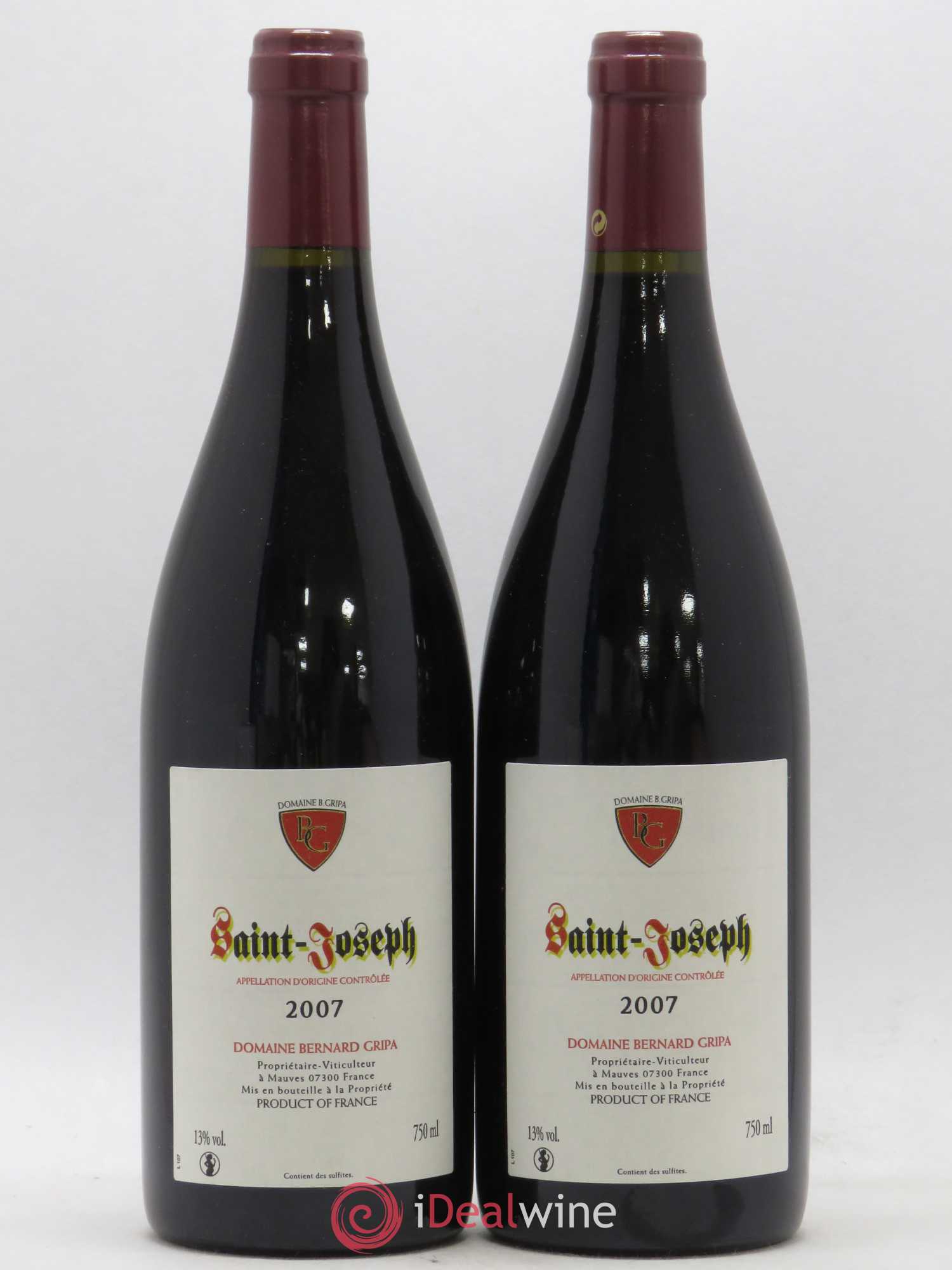 Saint-Joseph Bernard Gripa (Domaine) 2007 - Lot de 2 bouteilles - 0