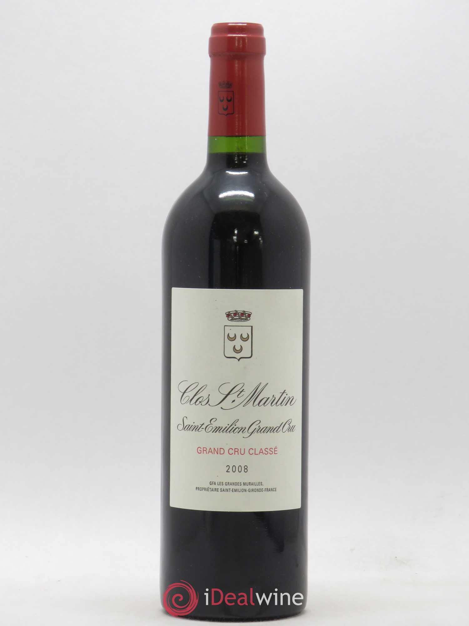Clos Saint Martin Grand Cru Classé 2008 - Lot de 1 bouteille - 0