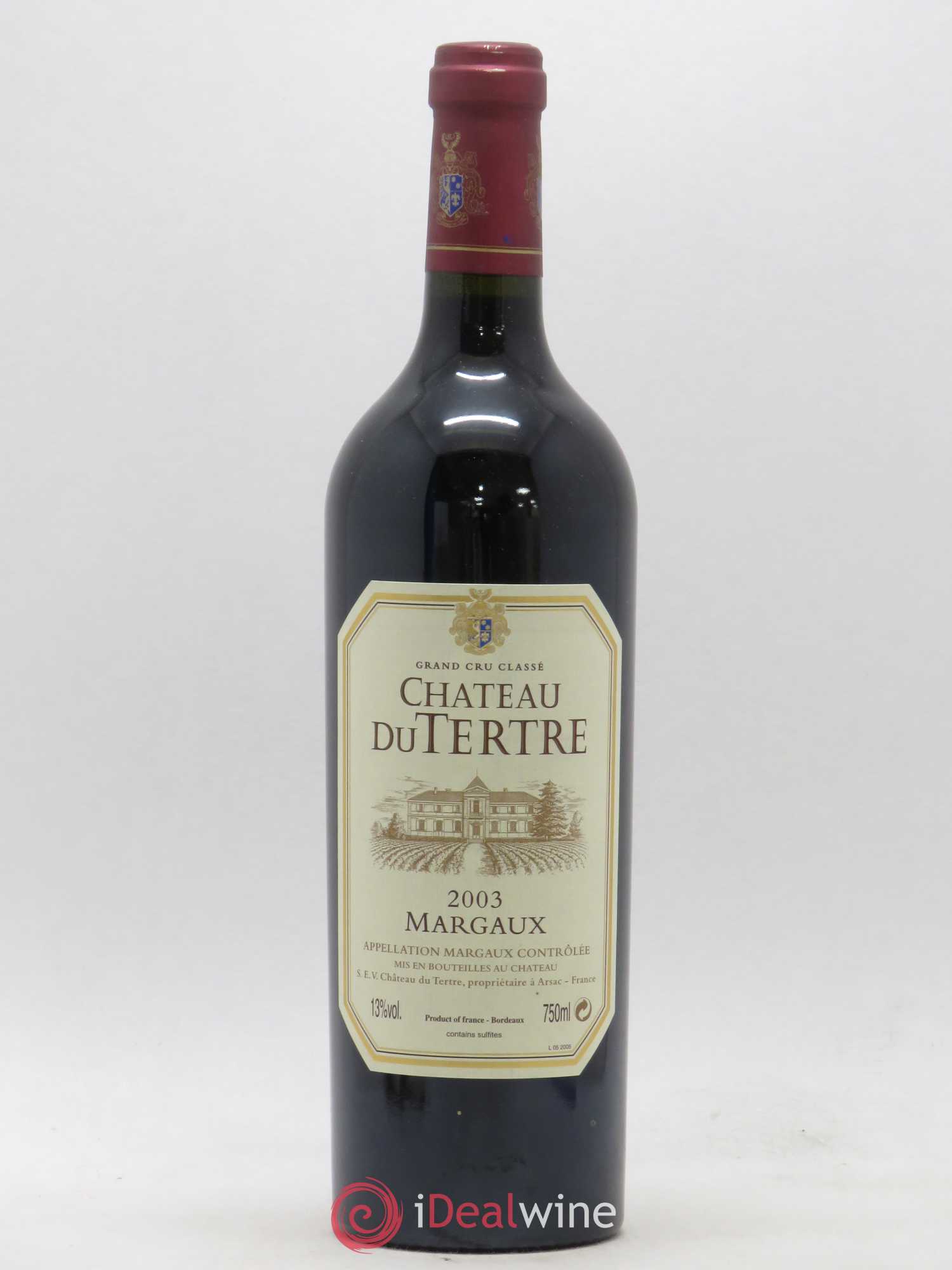Château du Tertre 5ème Grand Cru Classé 2003 - Lot de 1 bouteille - 0