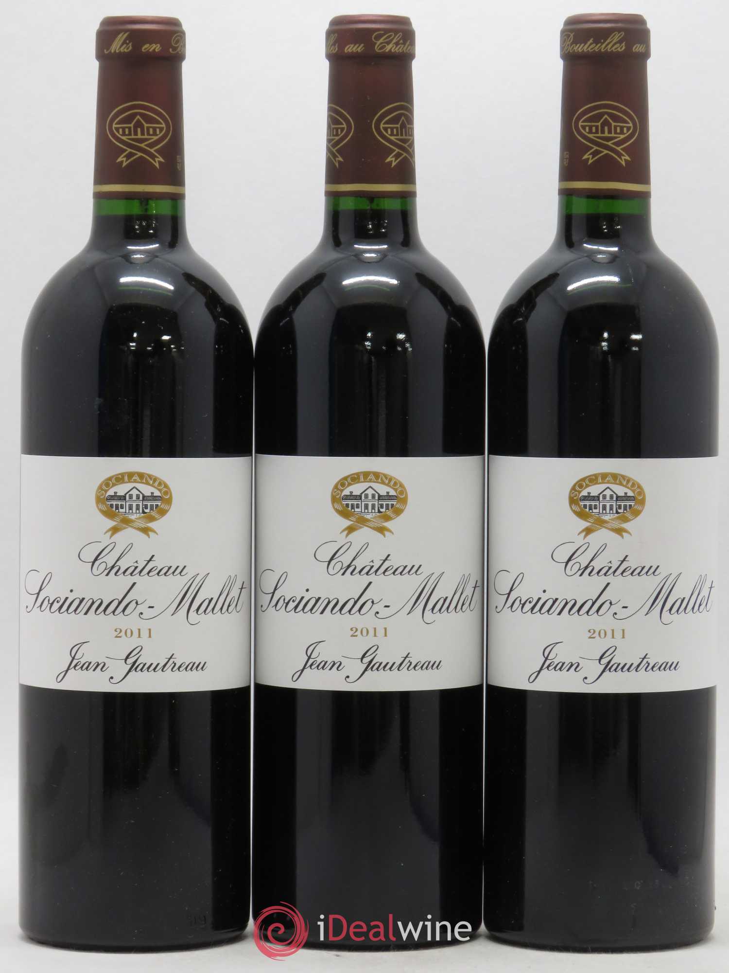 Château Sociando Mallet 2011 - Lot de 3 bouteilles - 0