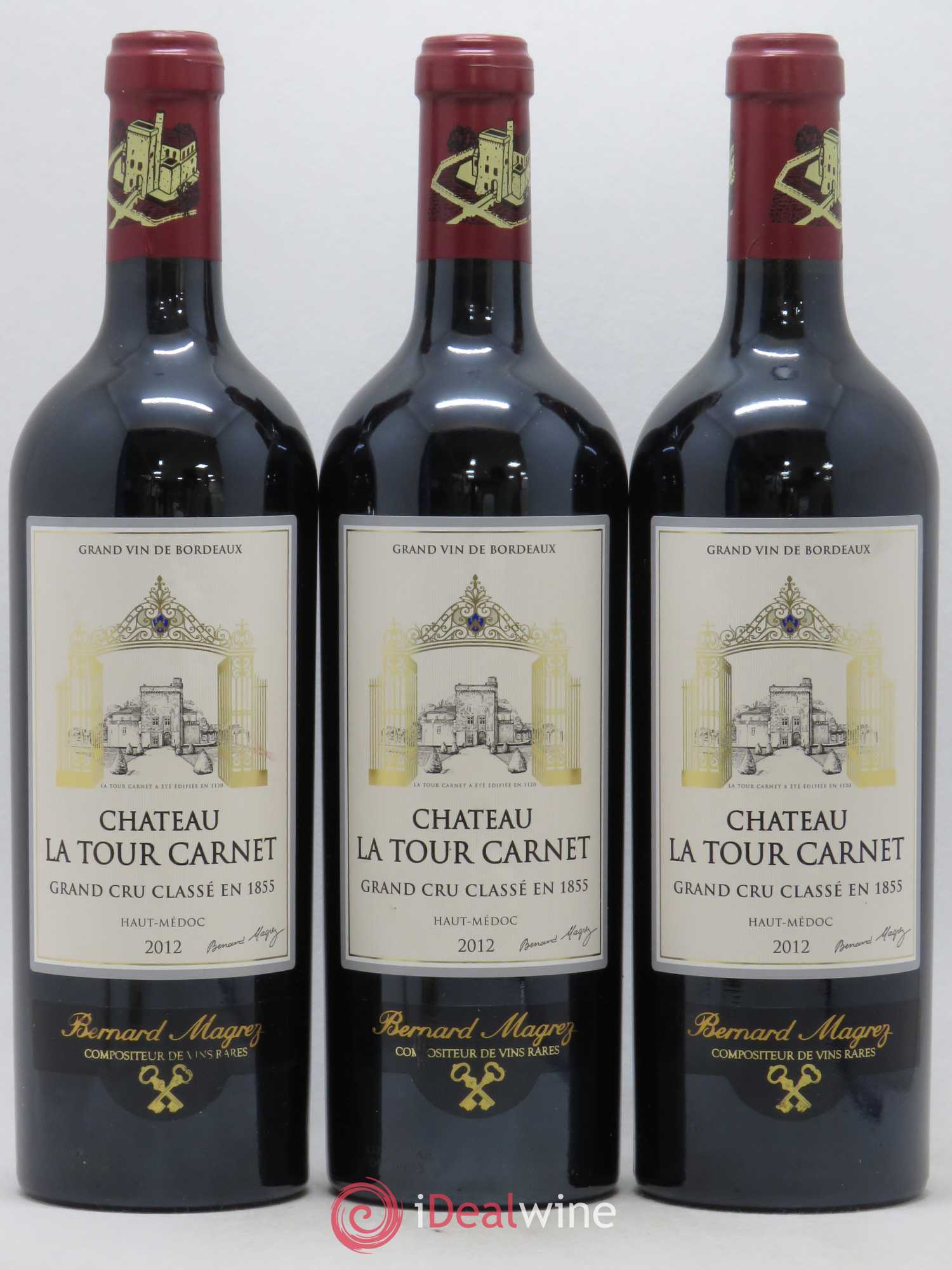 Château la Tour Carnet 4ème Grand Cru Classé 2012 - Lot de 3 bouteilles - 0