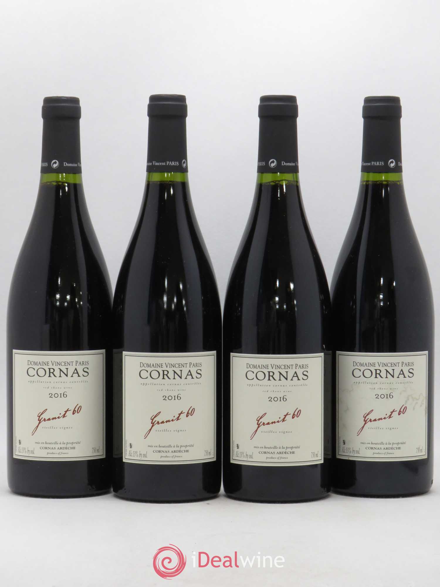 Cornas Granit 60 Vieilles Vignes Vincent Paris 2016 - Lot de 4 bouteilles - 0