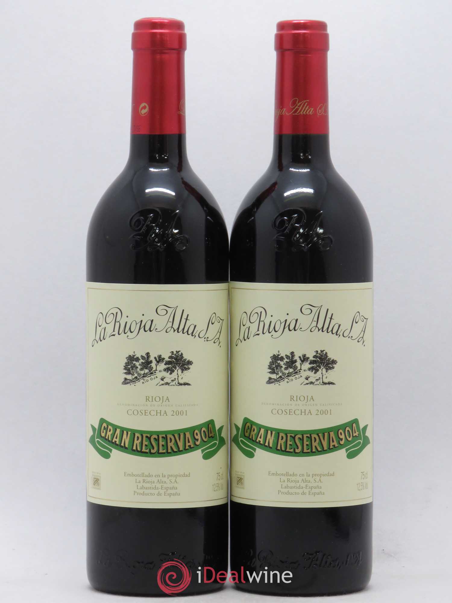 Rioja DOCa Gran Reserva 904 La Rioja Alta 2001 - Lot of 2 bottles - 0