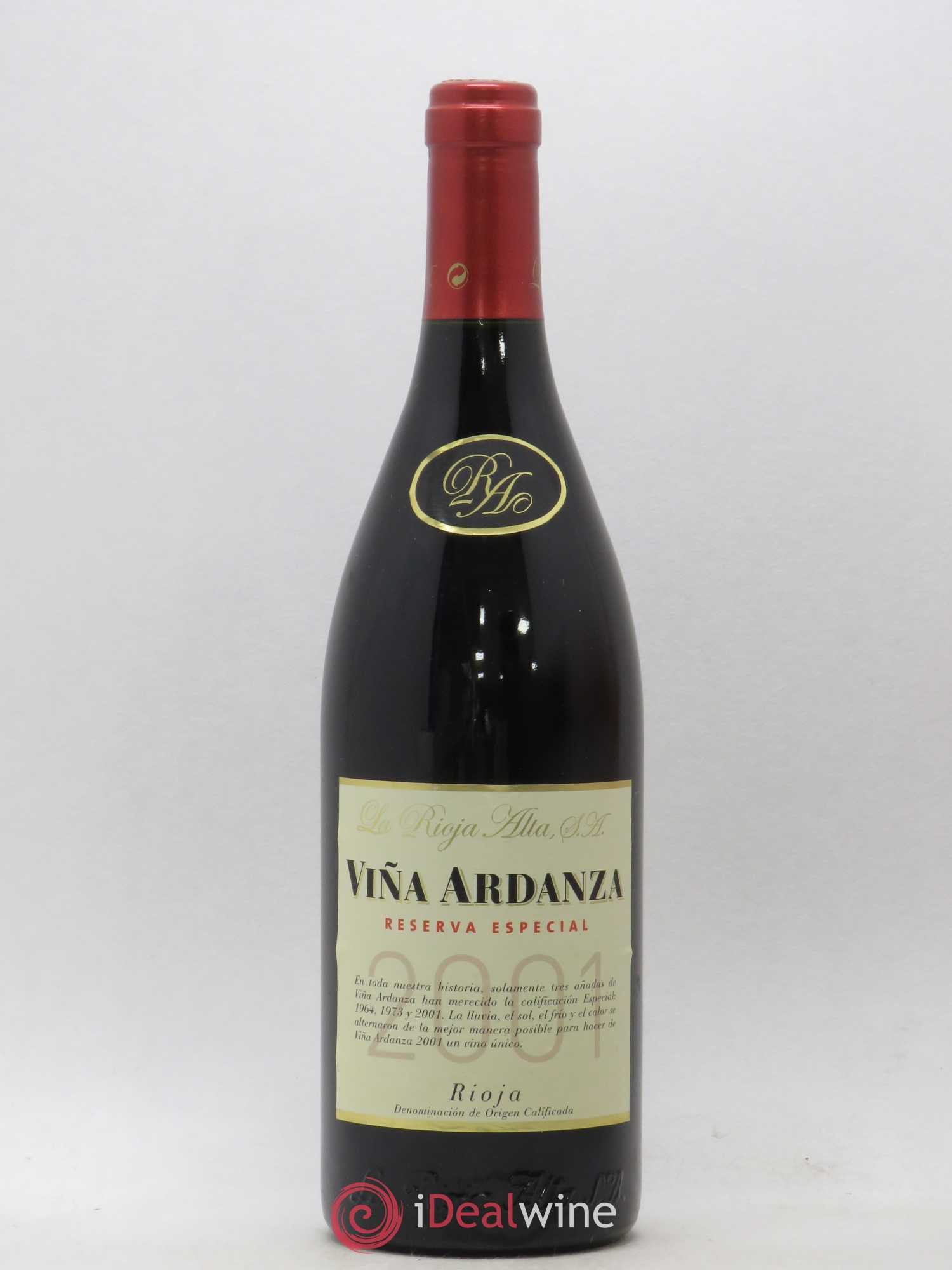 Rioja DOCA Vina Ardanza Reserva Especial La Rioja Alta 2001 - Posten von 1 Flasche - 0