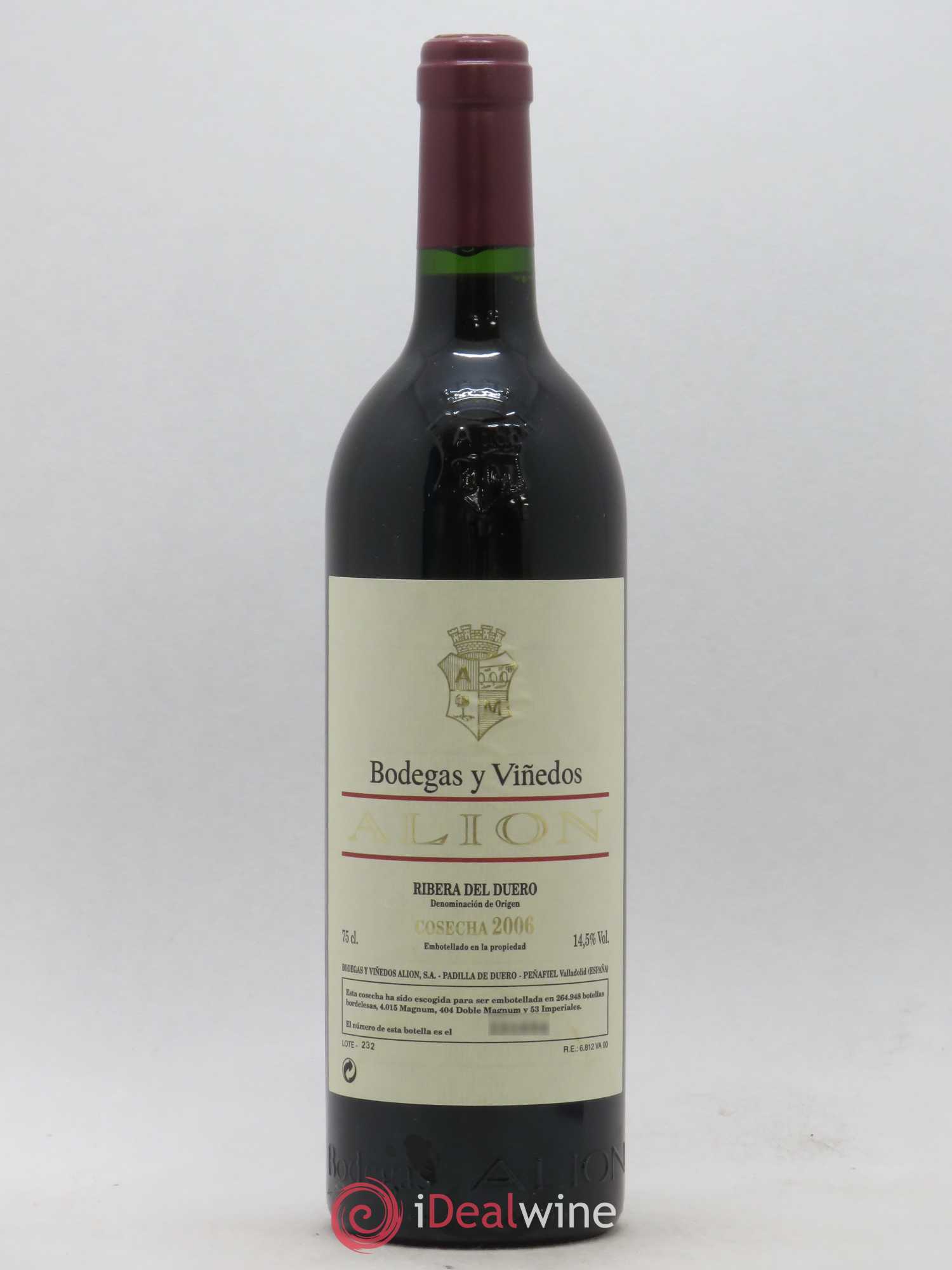 Ribera Del Duero DO Vega Sicilia Alion Famille Alvarez 2006 - Lot de 1 bouteille - 0