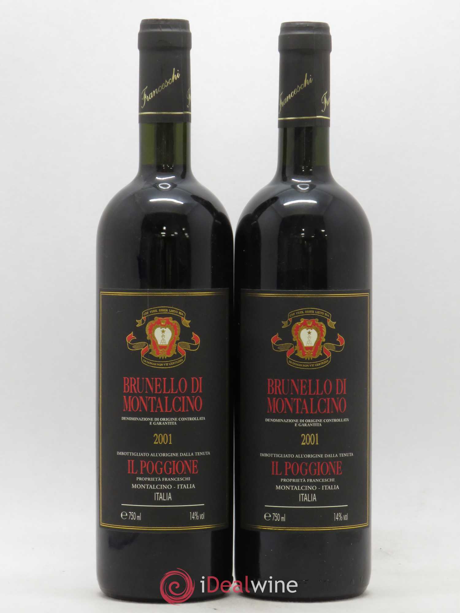 Brunello di Montalcino DOCG Il Poggione Lavinio Franceschi 2001 - Lot de 2 bouteilles - 0