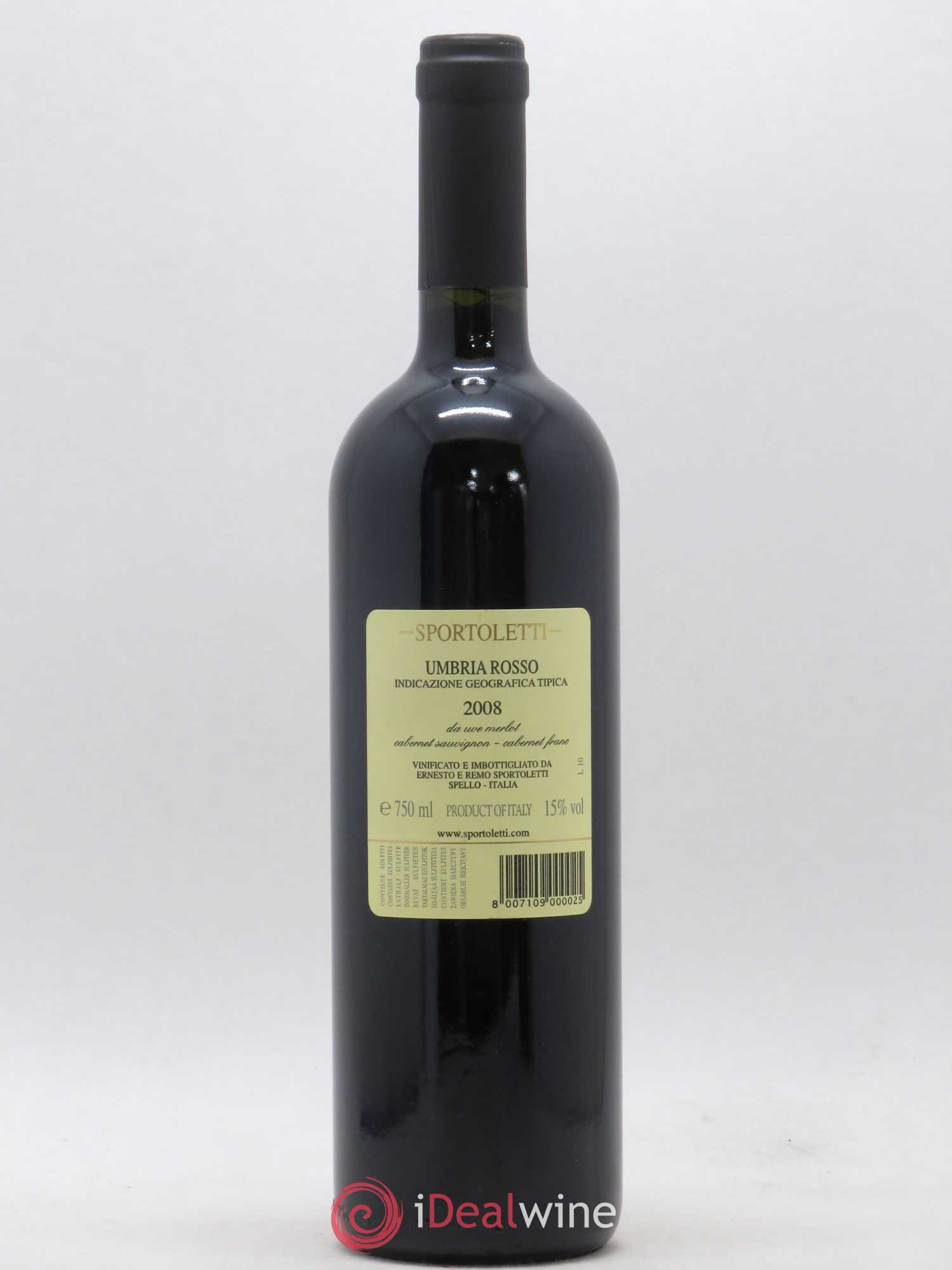 Ombrie Sportoletti IGT Villa Fidelia 2008 - Lot de 1 bouteille - 1