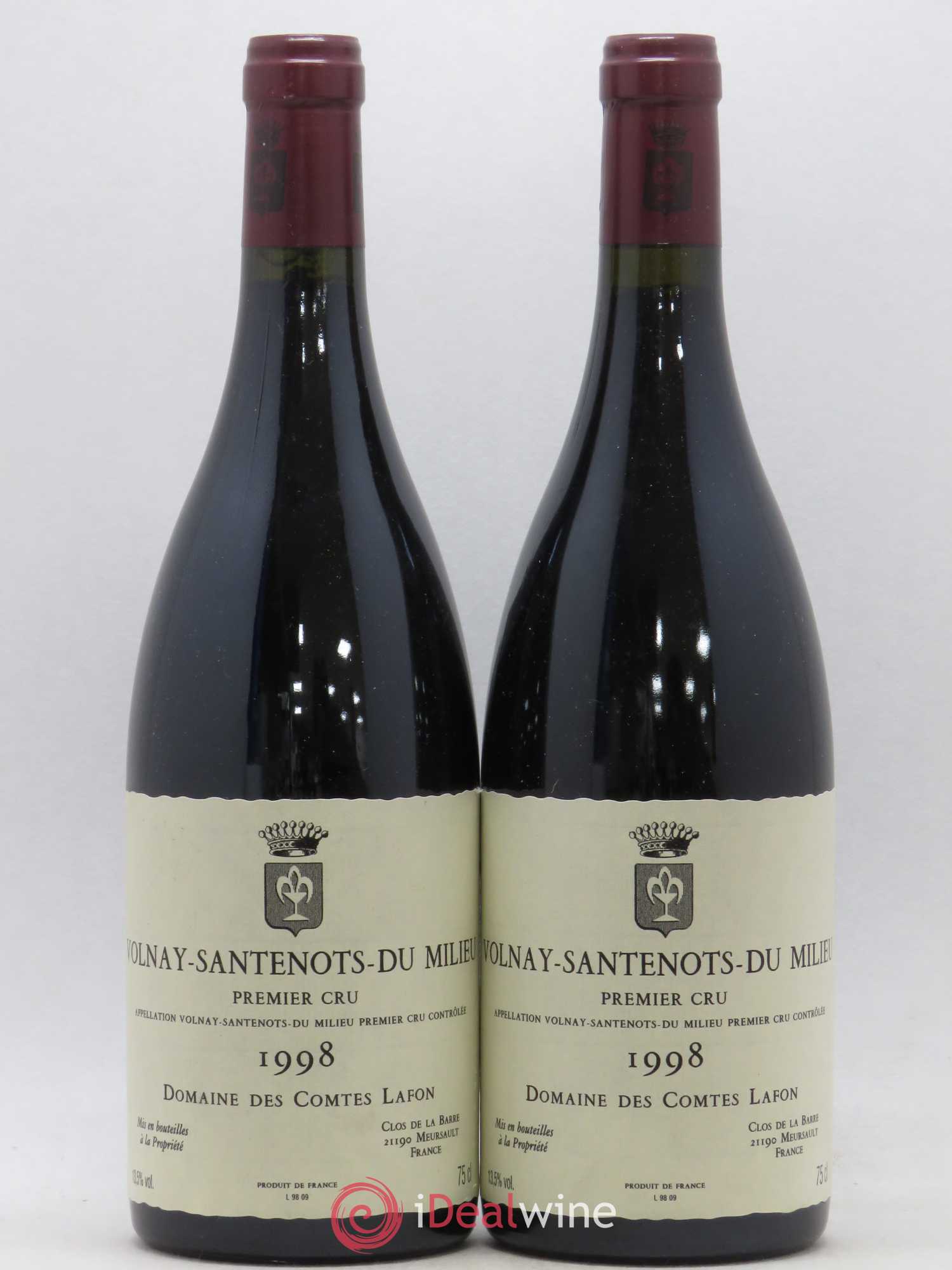 Volnay 1er Cru Santenots du Milieu Comtes Lafon (Domaine des) 1998 - Lot de 2 bouteilles - 0