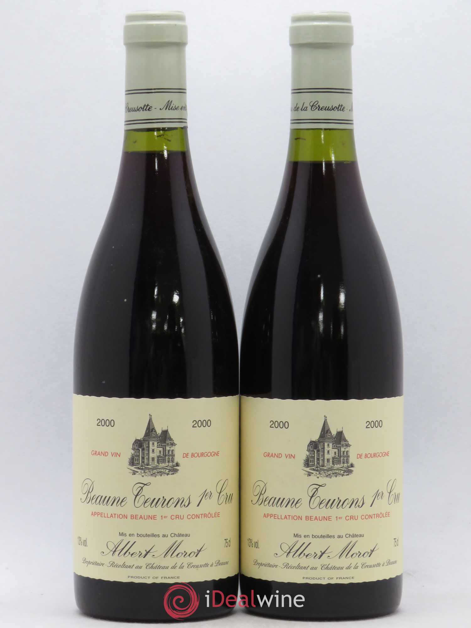 Beaune 1er Cru Teurons Morot 2000 - Lot de 2 bouteilles - 0