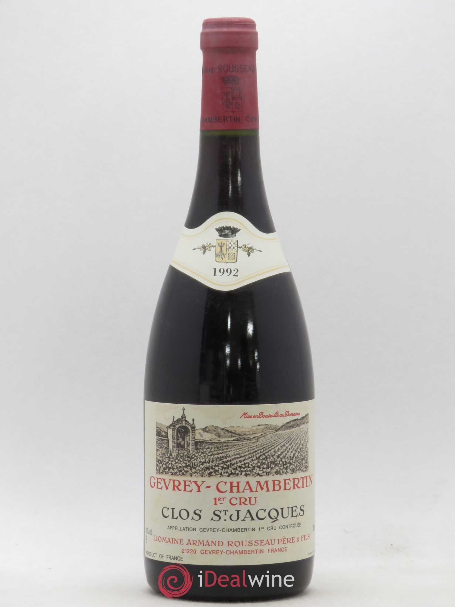 Gevrey-Chambertin 1er Cru Clos Saint-Jacques Armand Rousseau (Domaine) 1992 - Lot de 1 bouteille - 0