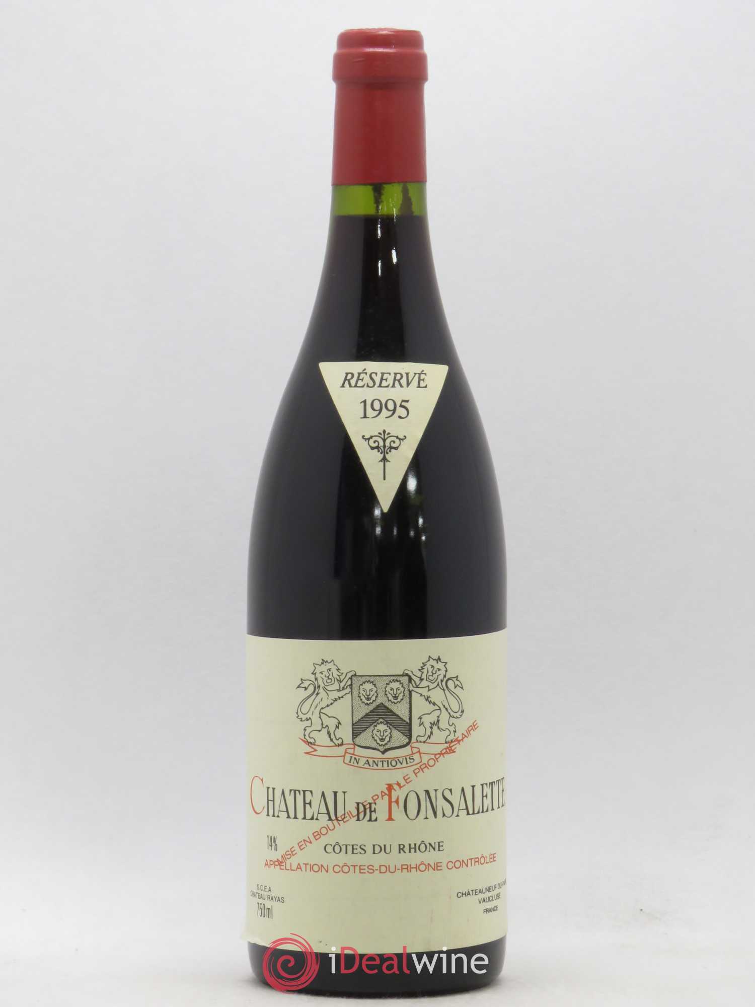 Côtes-du-Rhône Château de Fonsalette Emmanuel Reynaud 1995 - Lot de 1 bouteille - 0