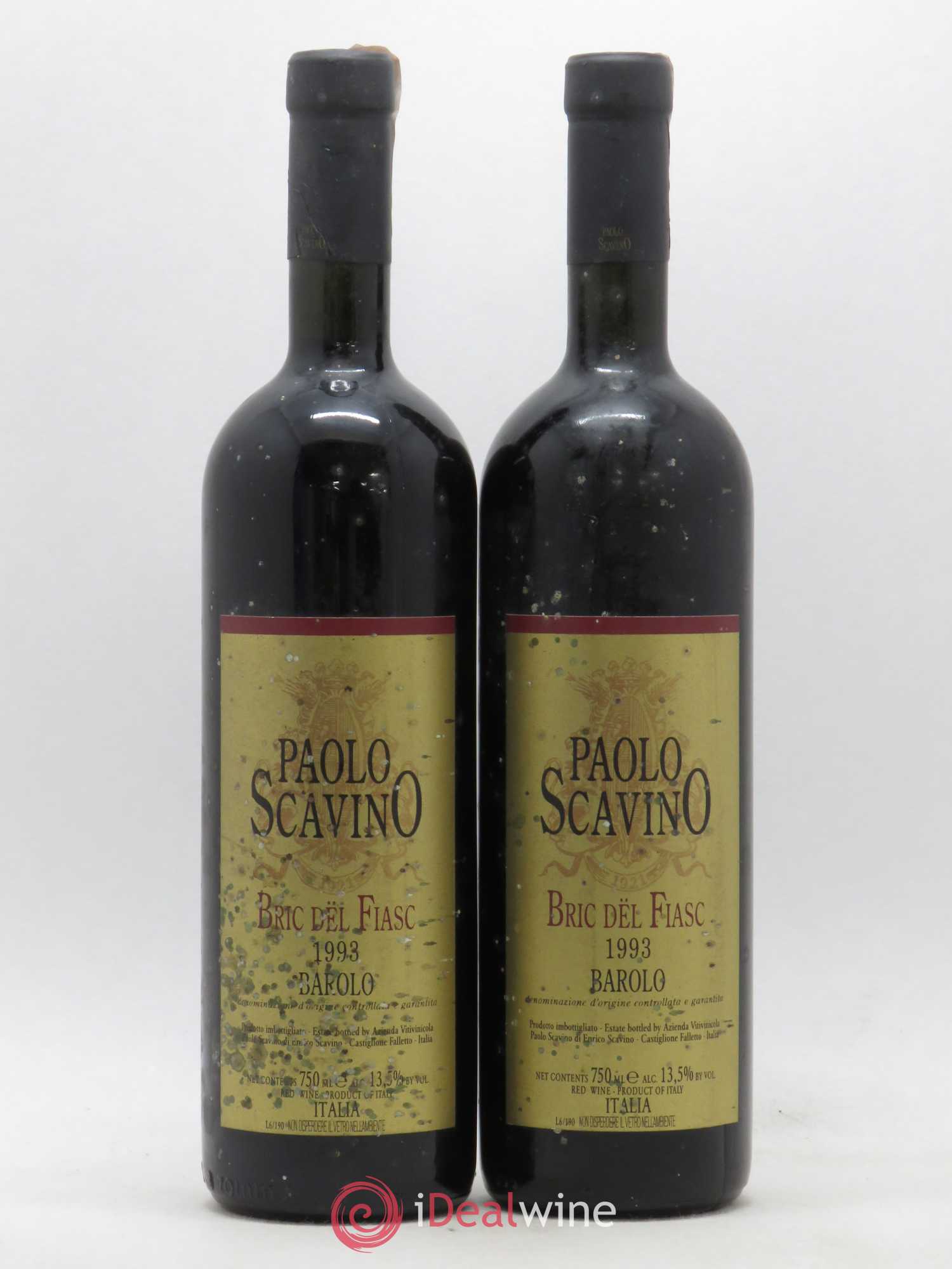 Barolo DOCG Bric del Fiasc Paolo Scavino 1993 - Lot de 2 bouteilles - 0
