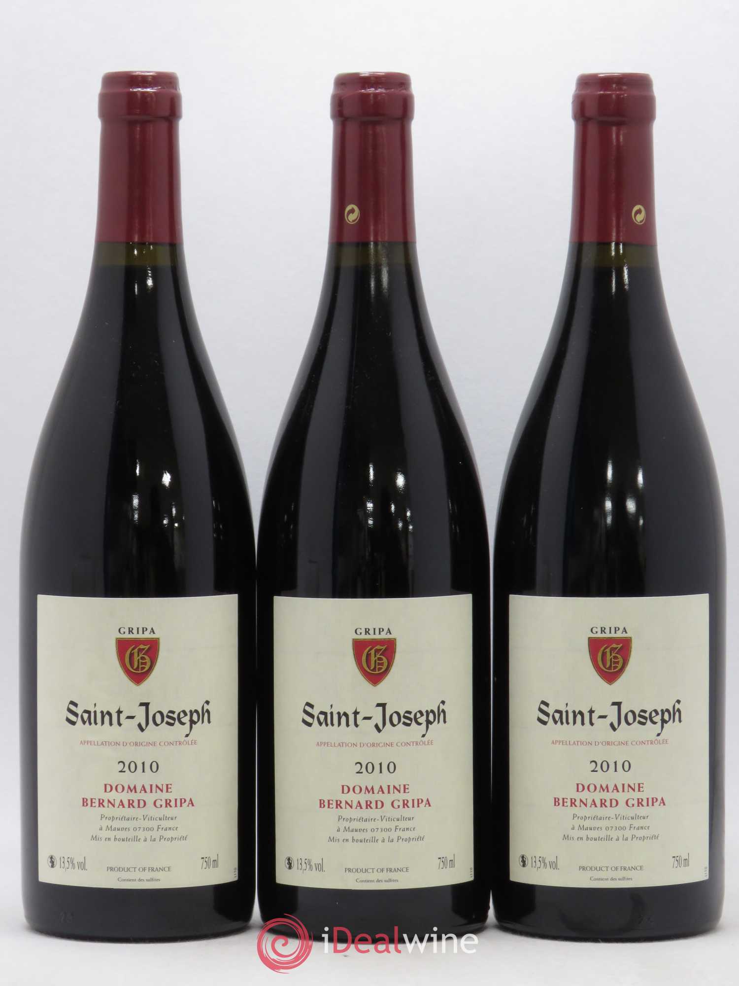 Saint-Joseph Bernard Gripa (Domaine) 2010 - Lot de 3 bouteilles - 0