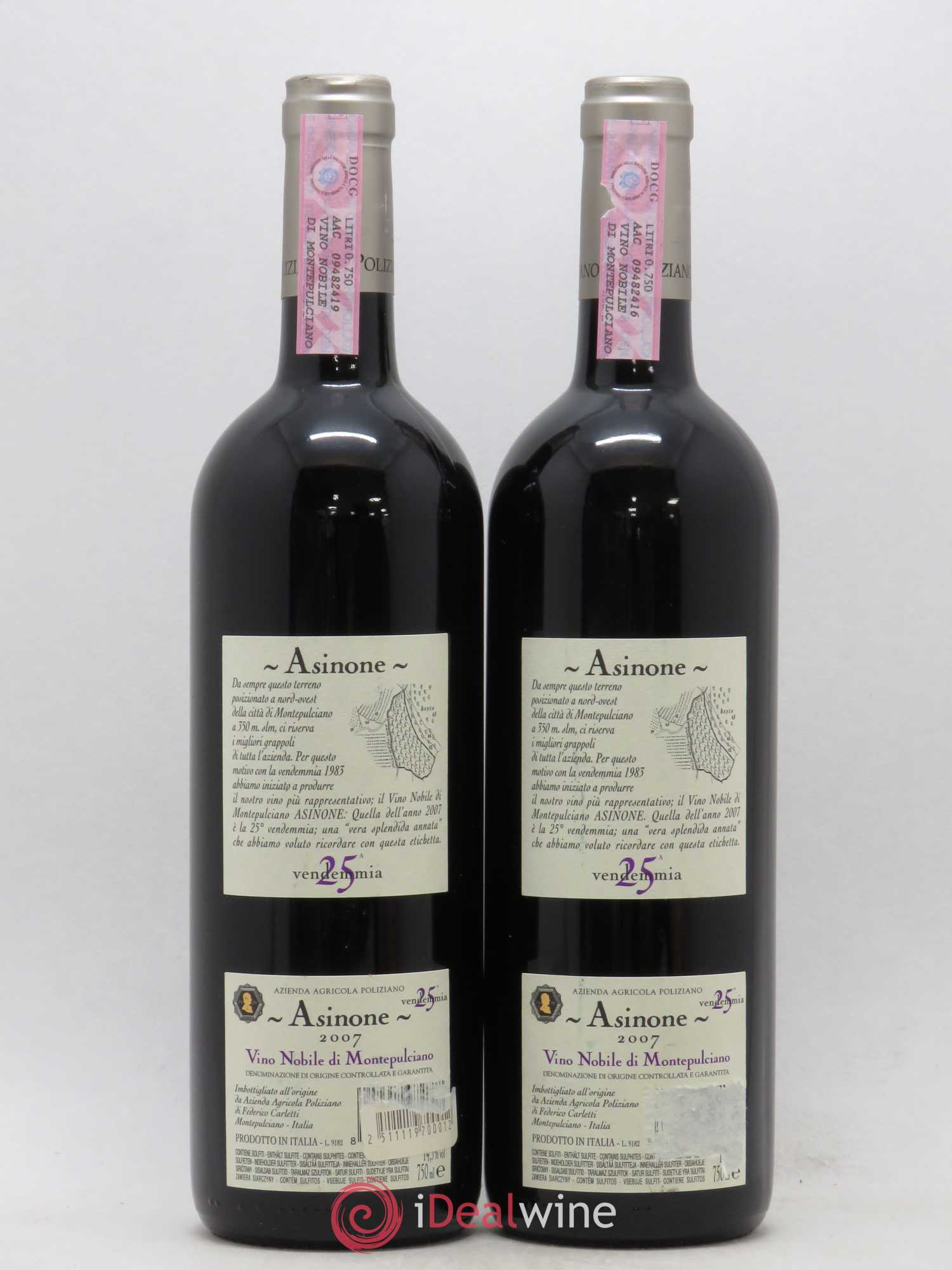 Vino Nobile di Montepulciano Asinone Poliziano 2007 - Lotto di 2 bottiglie - 1