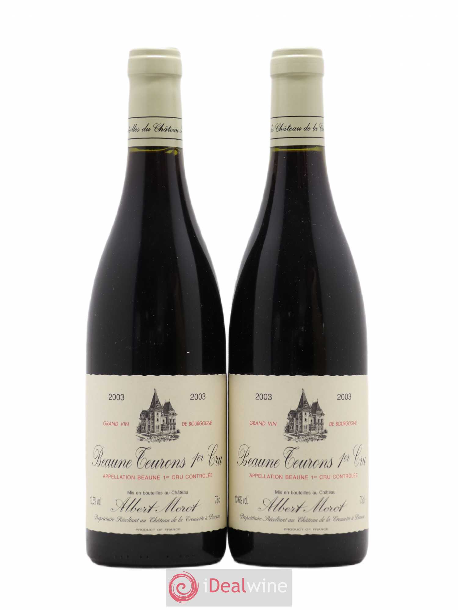 Beaune 1er Cru Les Teurons Domaine Albert Morot 2003 - Lot de 2 bouteilles - 0