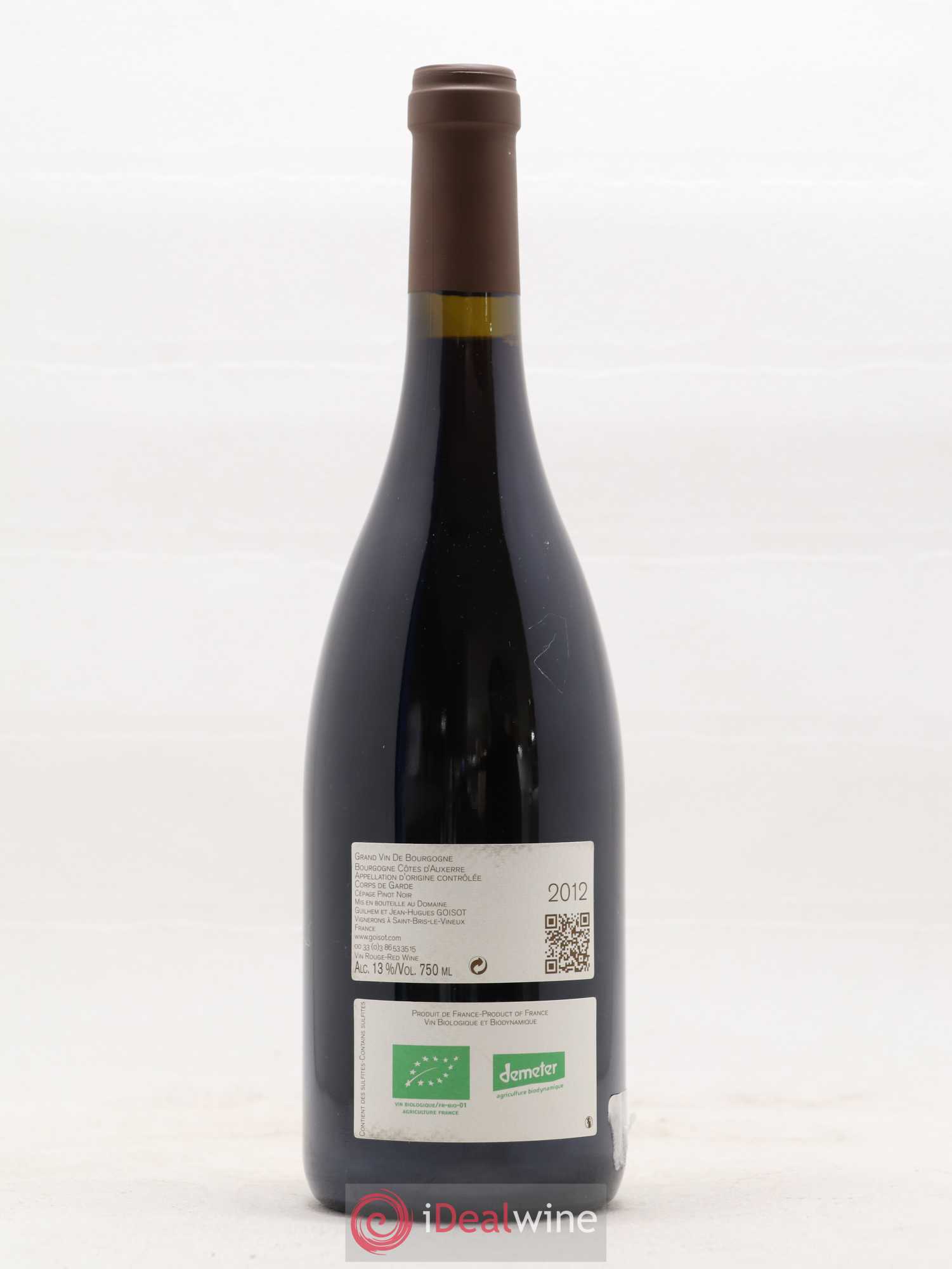 Bourgogne Côtes d'Auxerre Corps de Garde Goisot (sans prix de réserve) 2012 - Lot de 1 bouteille - 1