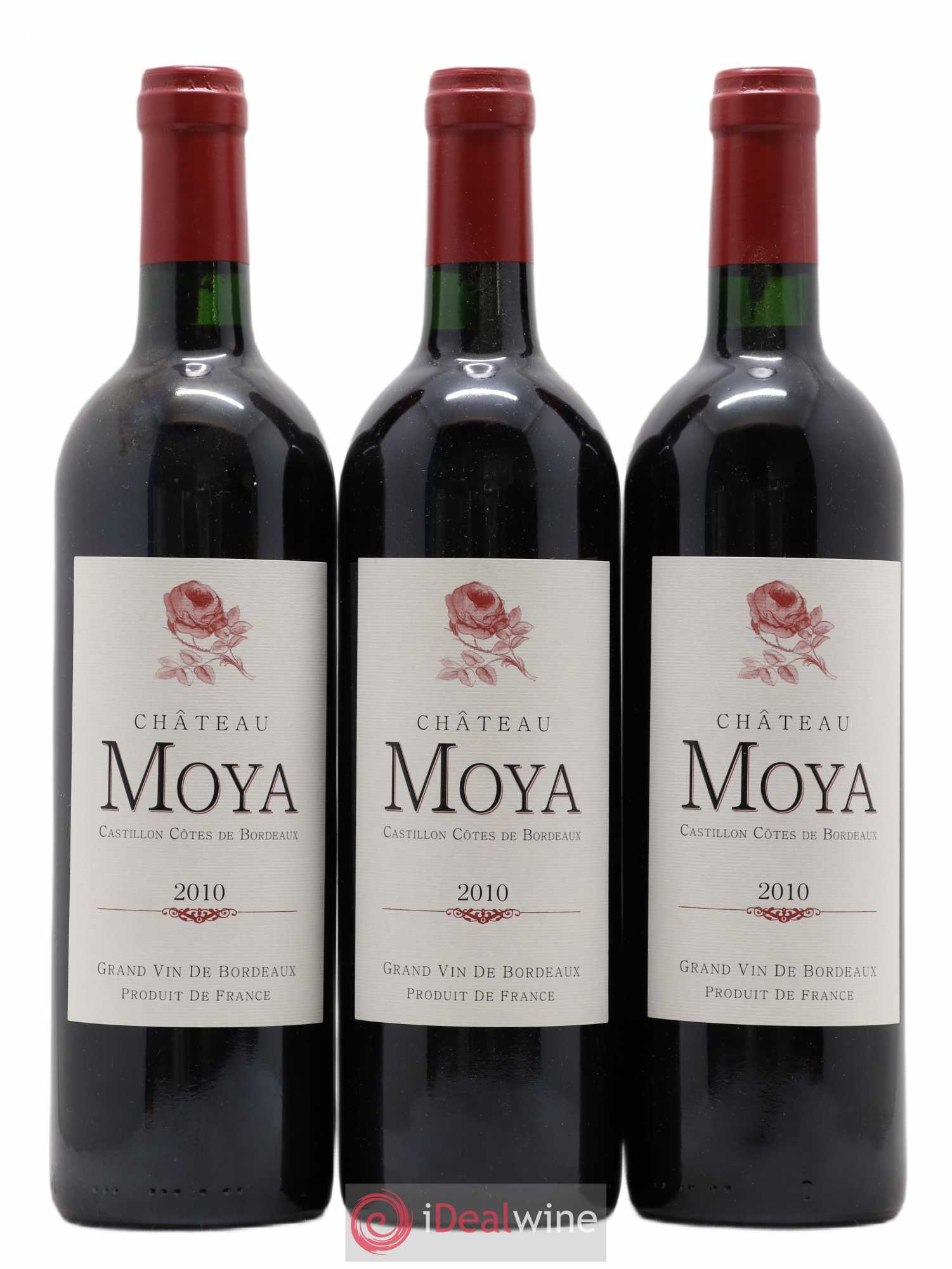 Castillon-Côtes-de-Bordeaux (Côtes-de-Castillon) Château Moya (sans prix de réserve) 2010 - Posten von 3 Flaschen - 0