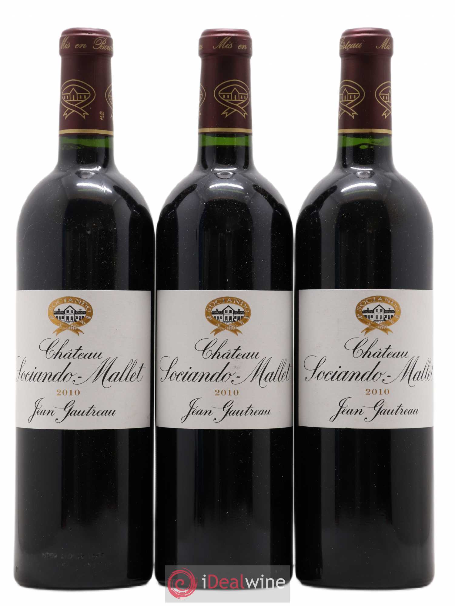 Château Sociando Mallet 2010 - Lot de 3 bouteilles - 0