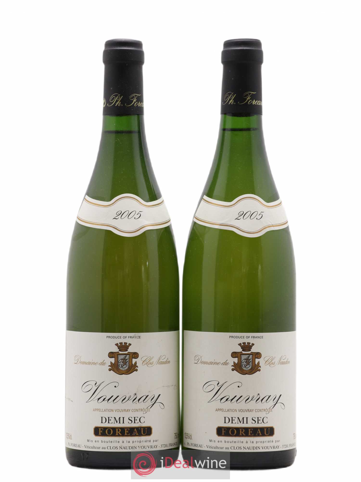 Vouvray Demi-Sec Clos Naudin - Philippe Foreau 2005 - Lot of 2 bottles - 0