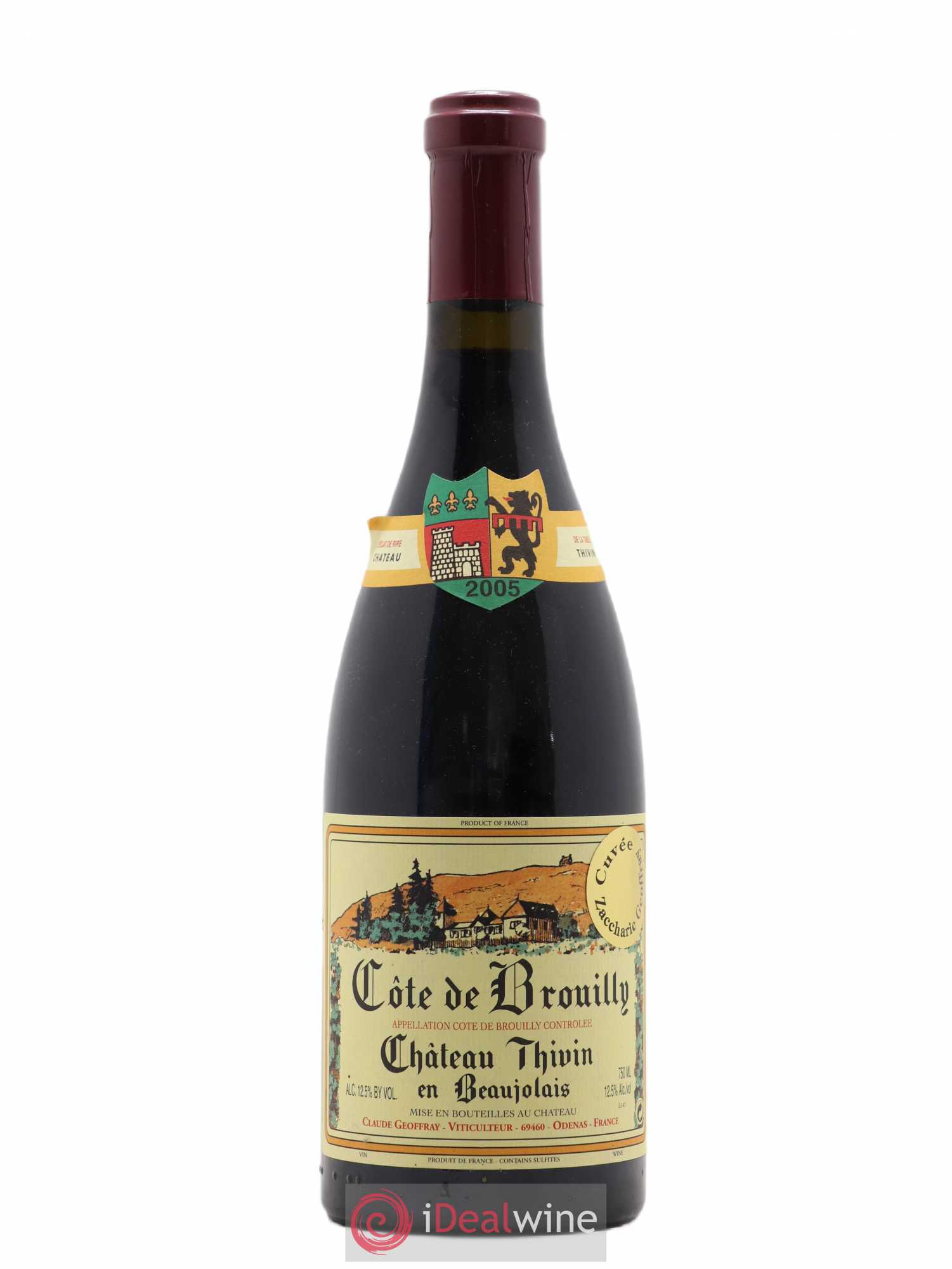 Côte de Brouilly Cuvée Zaccharie Château Thivin 2005 - Lot de 1 bouteille - 0