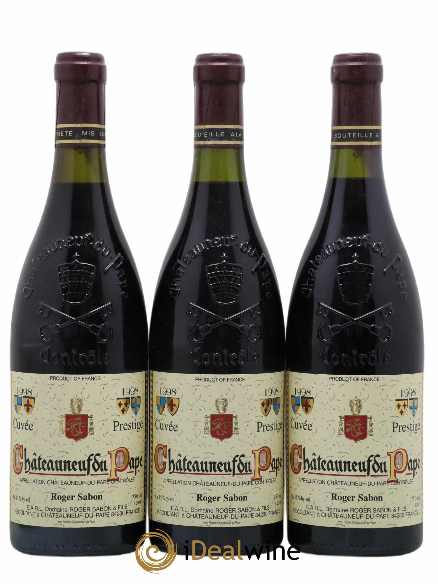 Châteauneuf-du-Pape Cuvée Prestige Roger Sabon (Domaine) 1998 - Lot de 3 bouteilles - 0