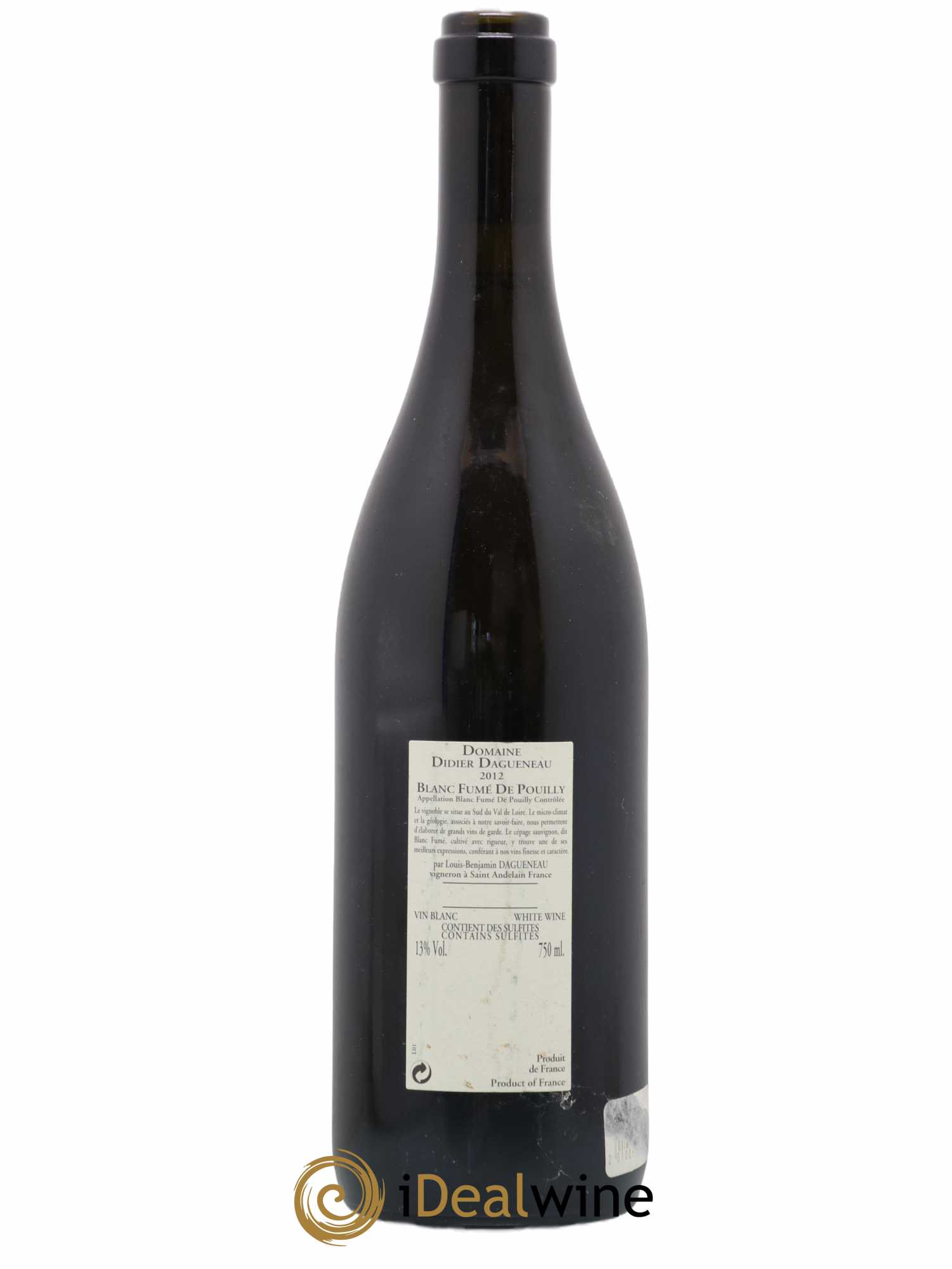 Vin de France (anciennement Pouilly-Fumé) Buisson Renard Dagueneau (Domaine Didier - Louis-Benjamin) 2012 - Lot de 1 bouteille - 1