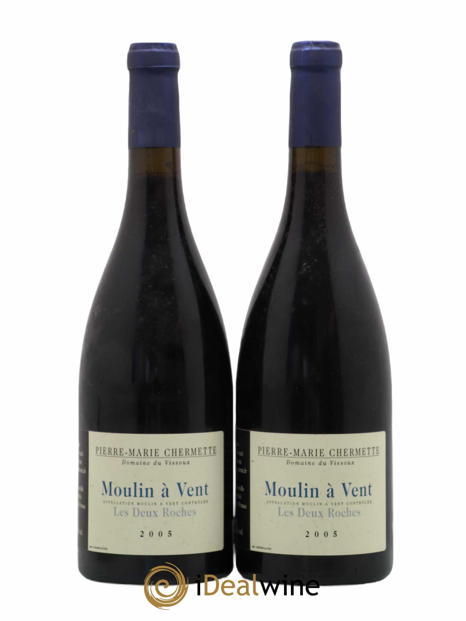 Moulin-à-Vent Les Deux Roches Domaine du Vissoux - P-M. Chermette 2005 - Lot de 2 bouteilles - 0