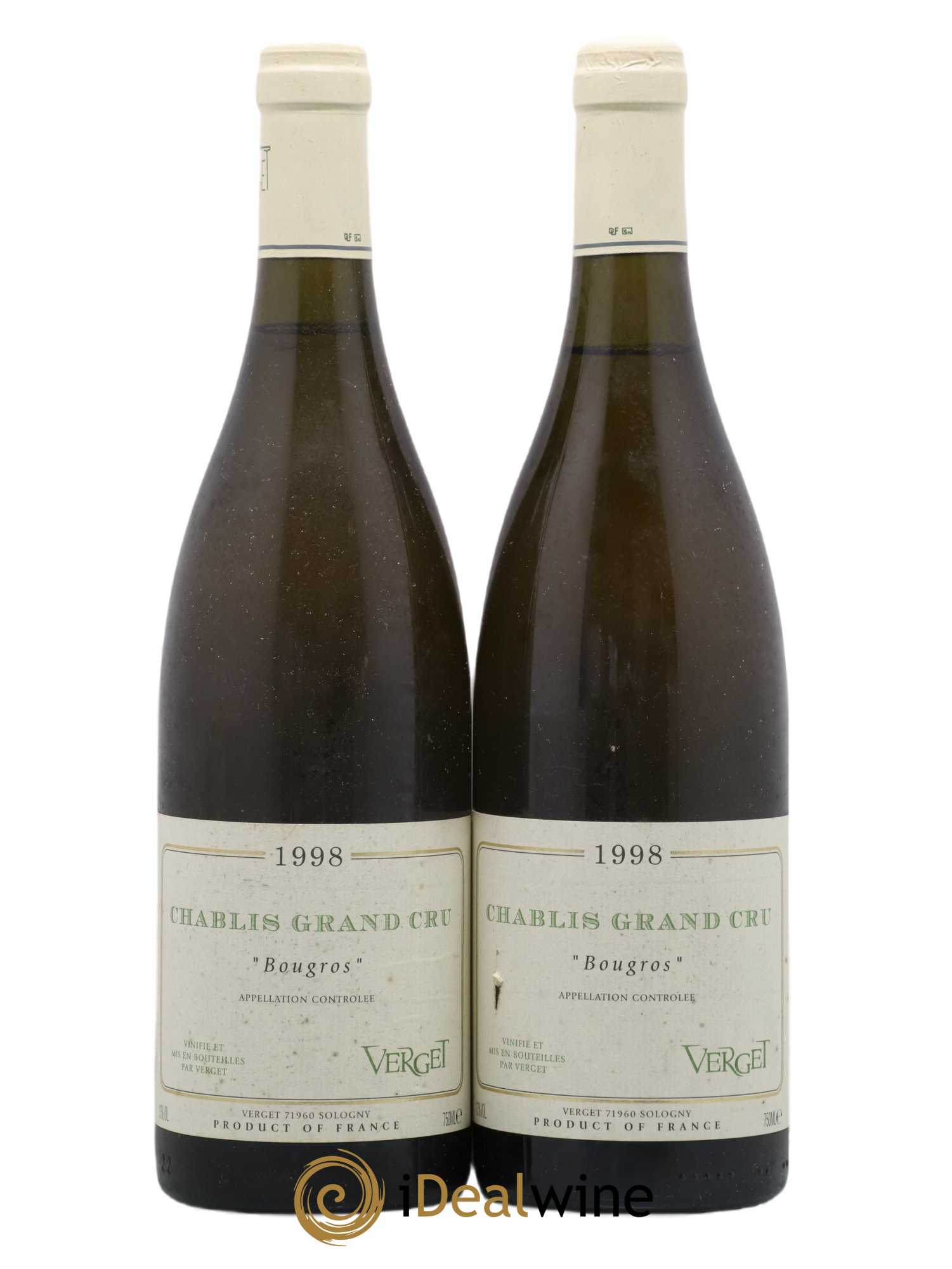 Chablis Grand Cru Bougros Verget 1998 - Lot de 2 bouteilles - 0