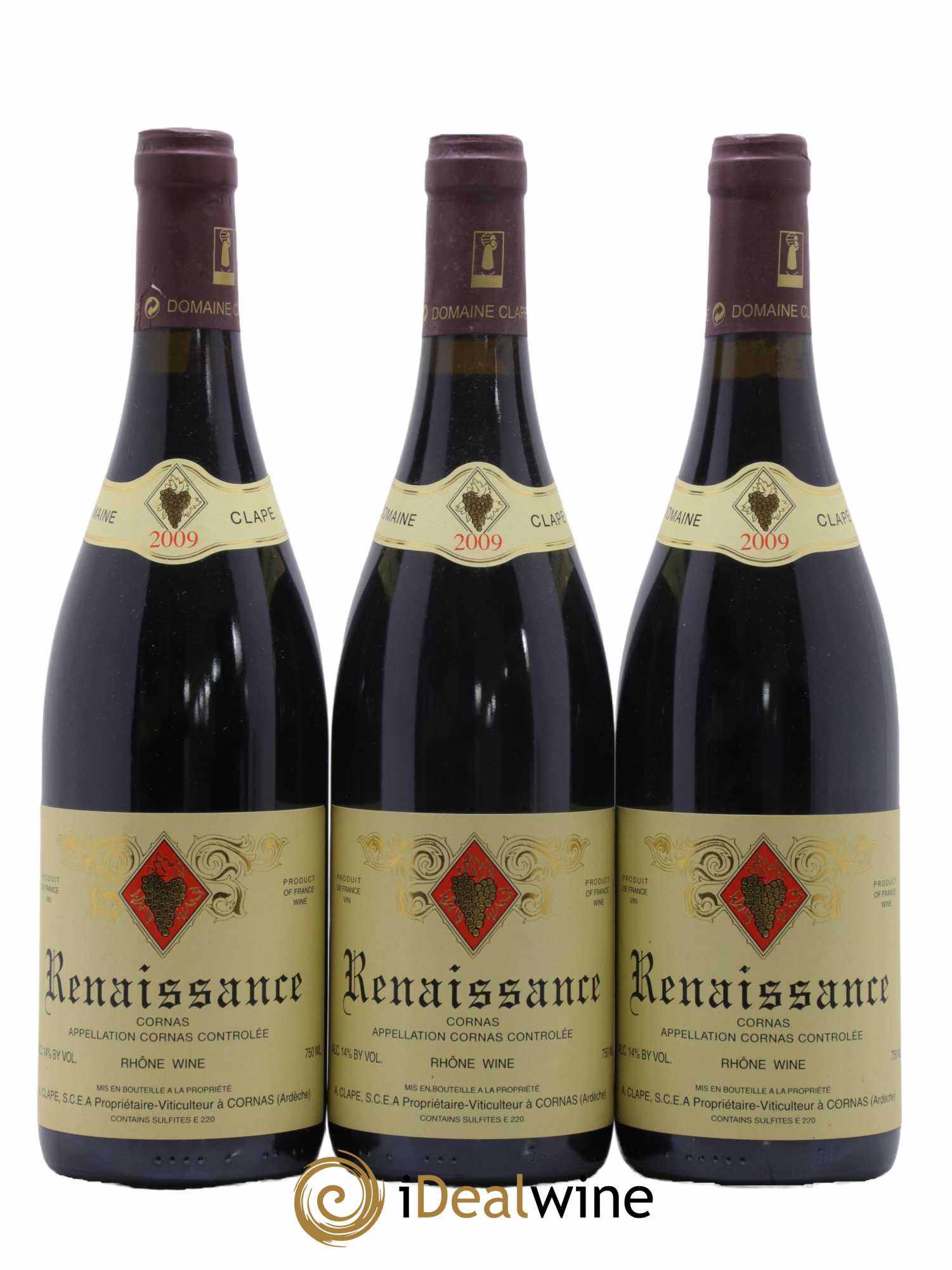 Cornas Renaissance Auguste Clape 2009 - Lot de 3 bouteilles - 0